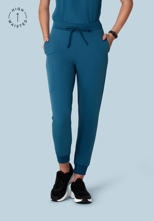High Waisted Joggers Harbor Blue