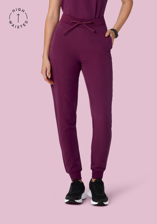 High Waisted Joggers Plum
