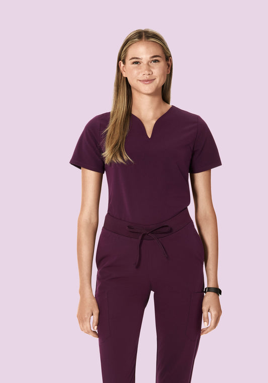 Curved V-Neck Top Açaí