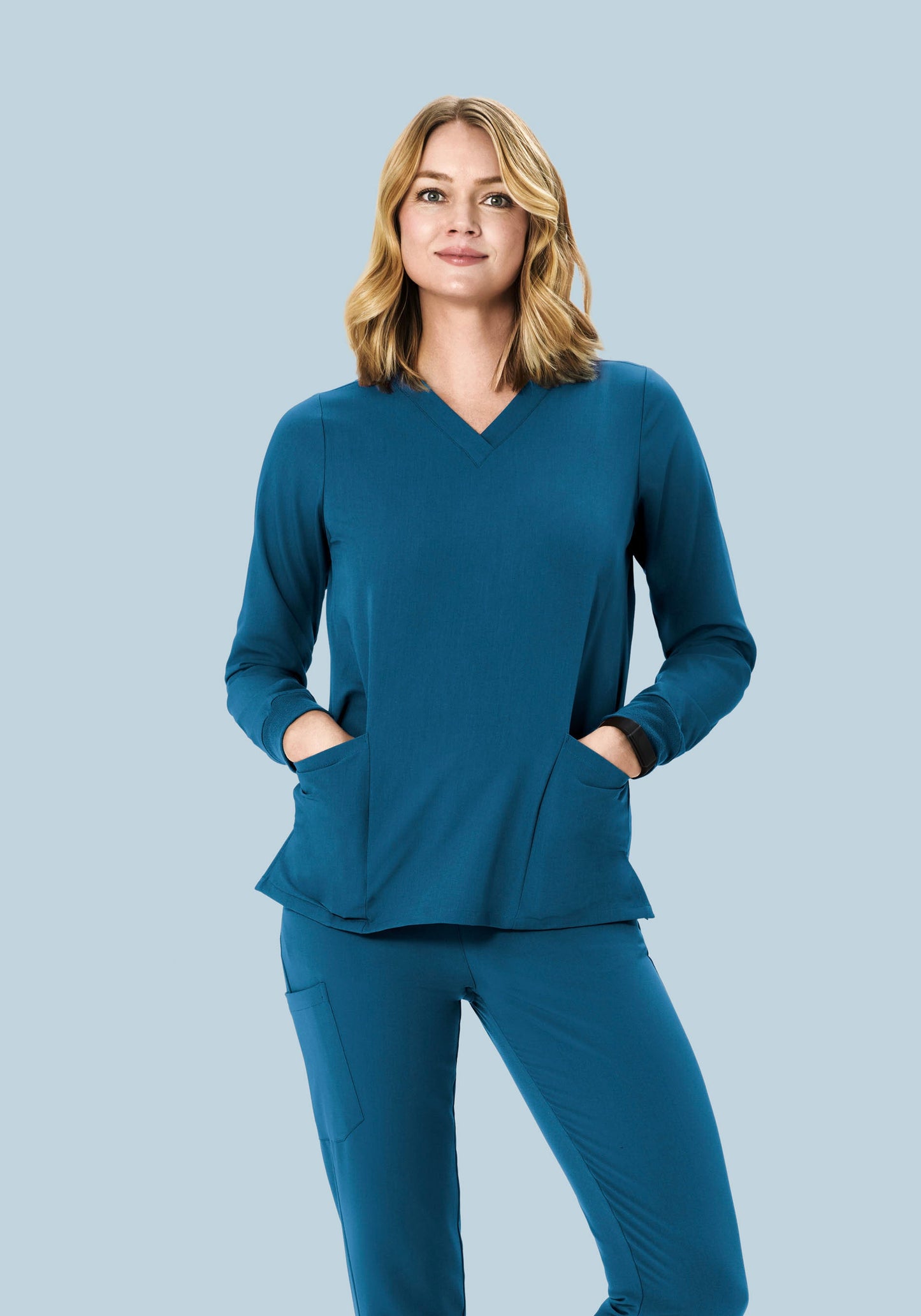 Long Sleeve 6 Pocket Top Harbor Blue