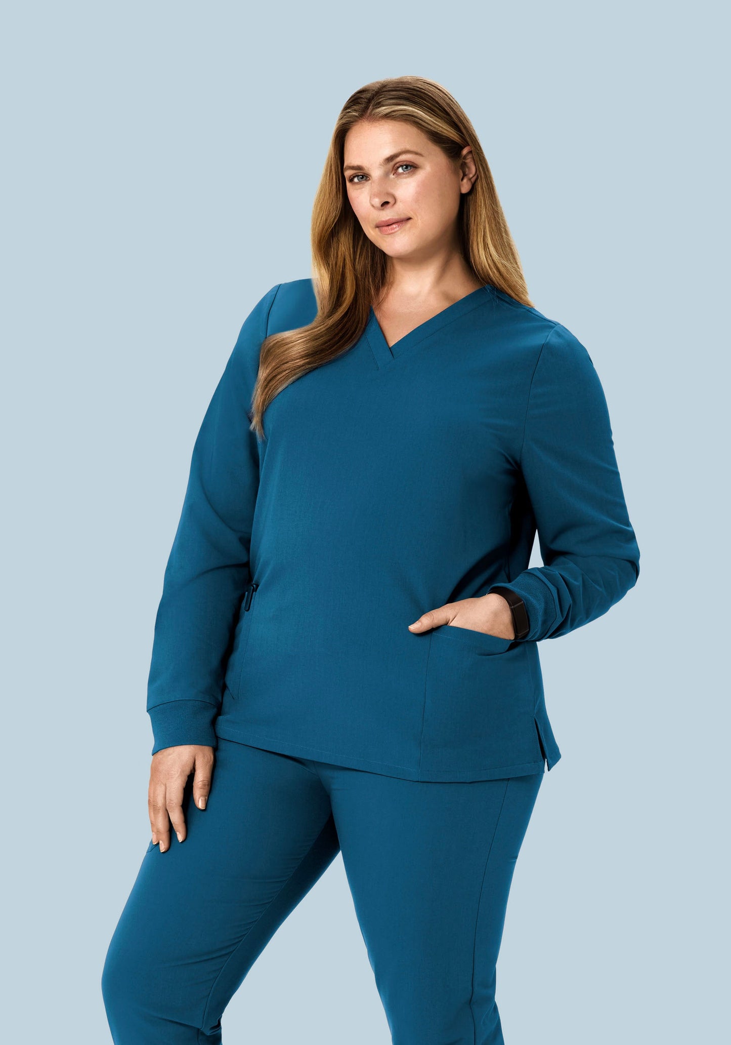 Long Sleeve 6 Pocket Top Harbor Blue