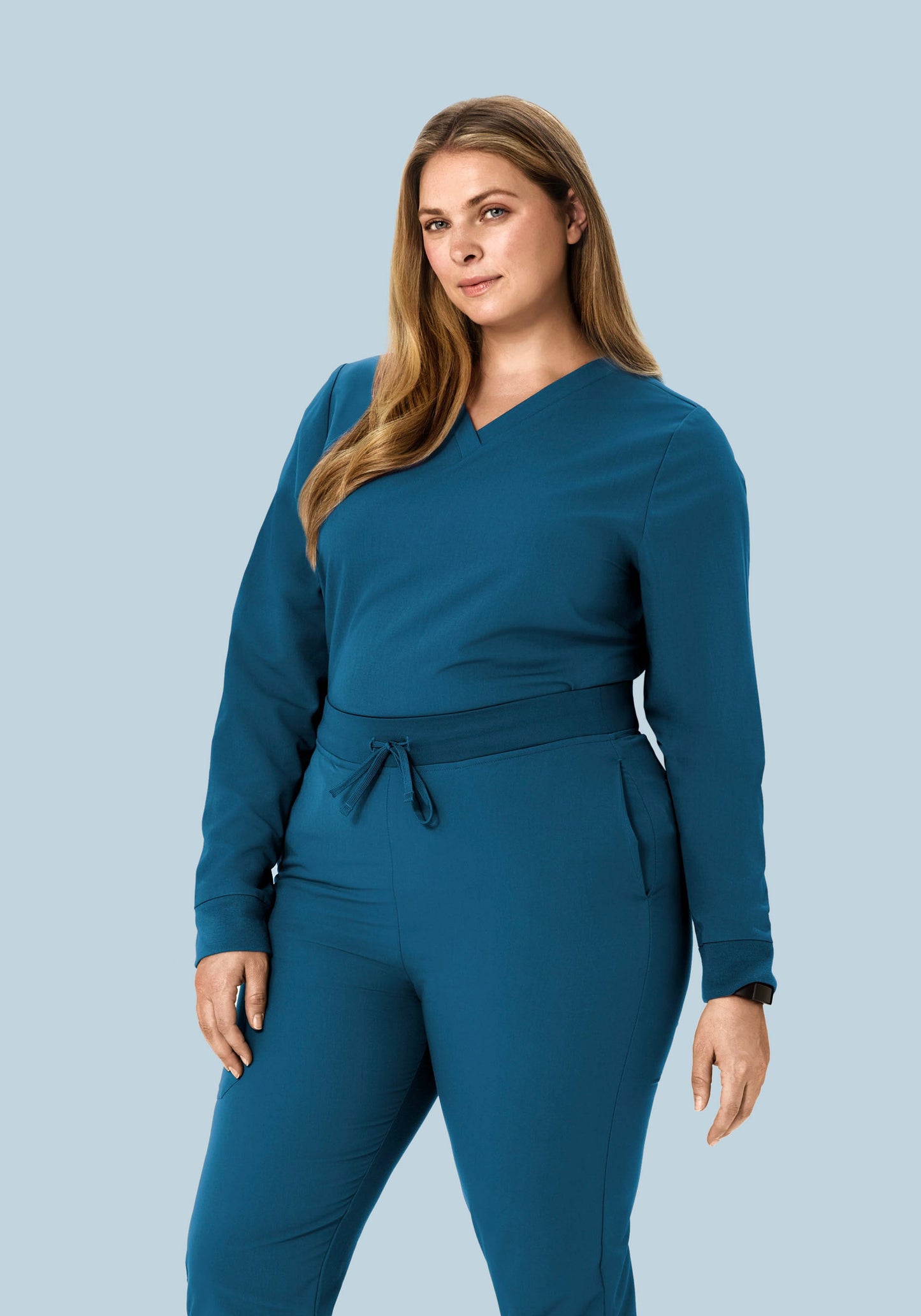 Long Sleeve 6 Pocket Top Harbor Blue