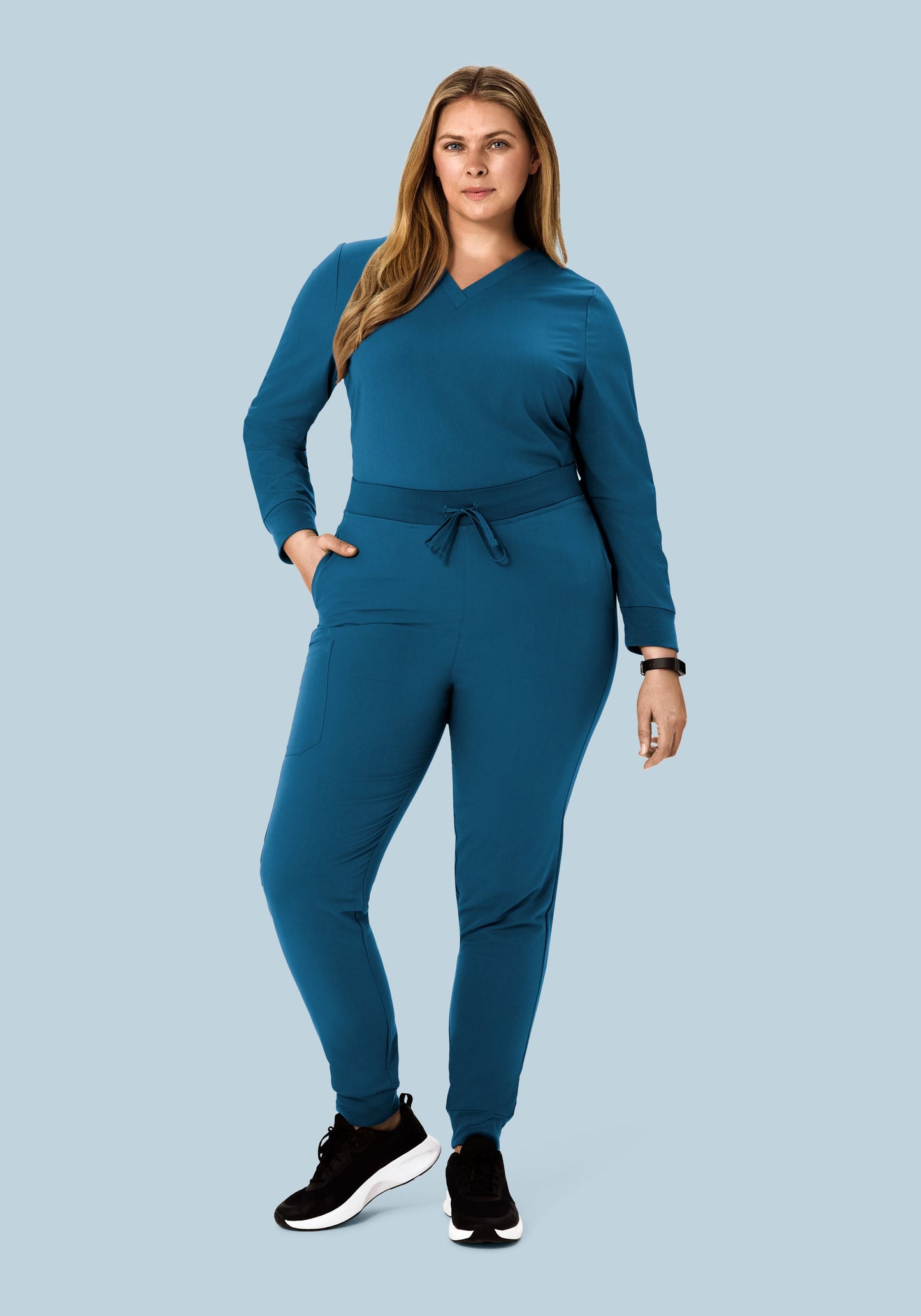 Long Sleeve 6 Pocket Top Harbor Blue