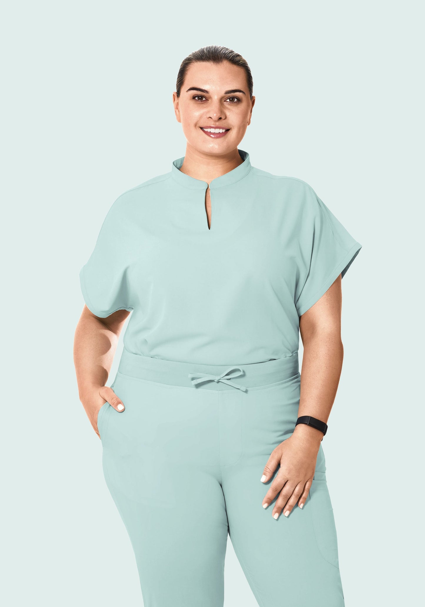 Mandarin Dolman Top Sterling Blue