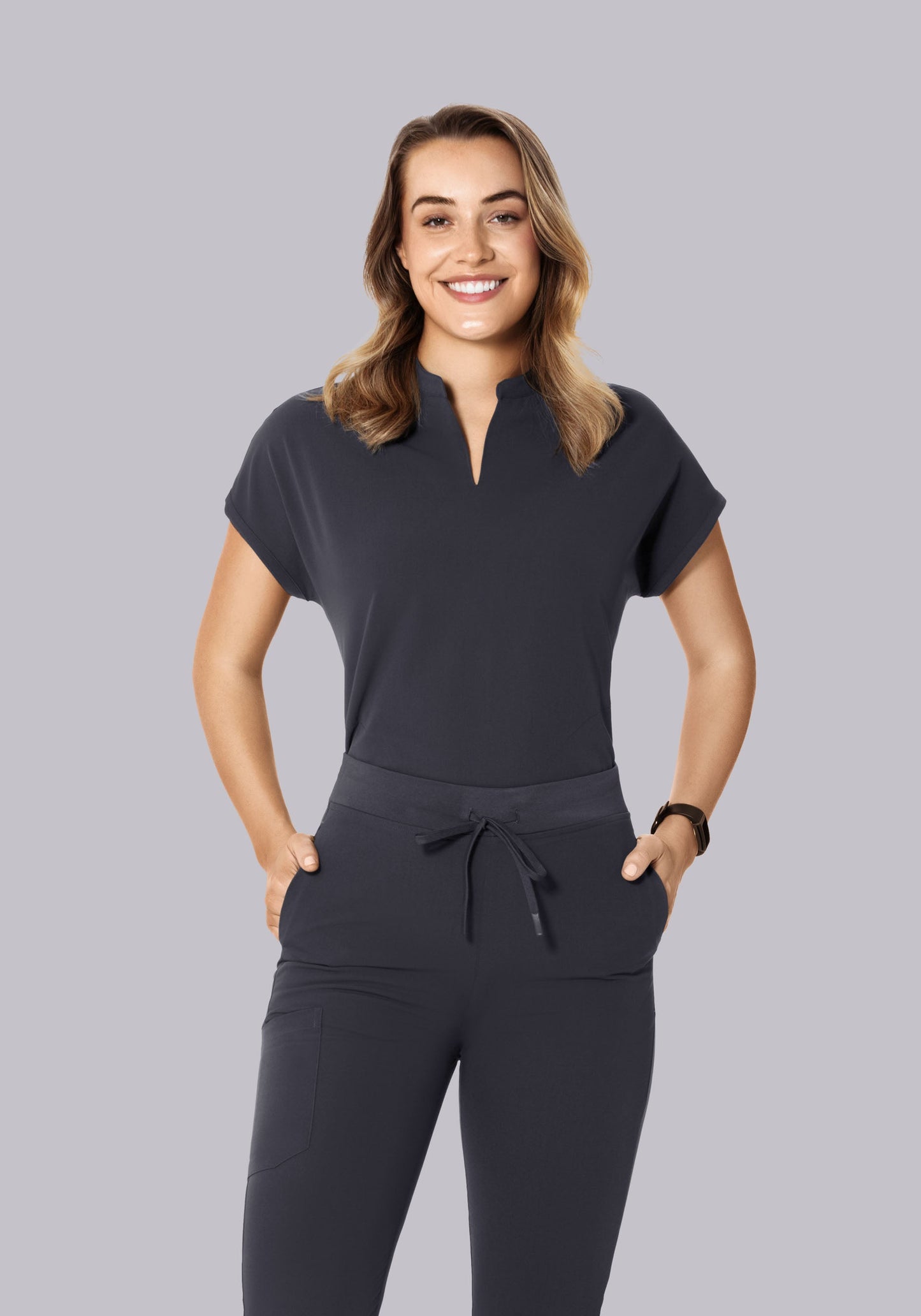 Mandarin Dolman Top Pewter