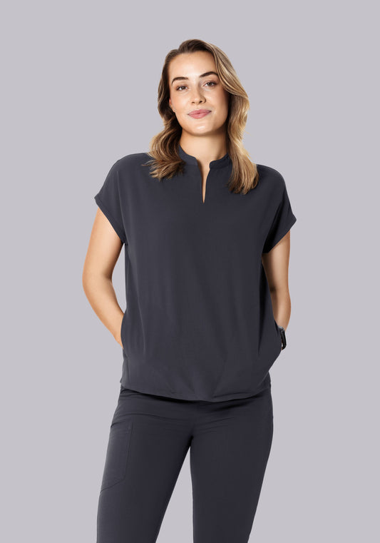Mandarin Dolman Top Pewter
