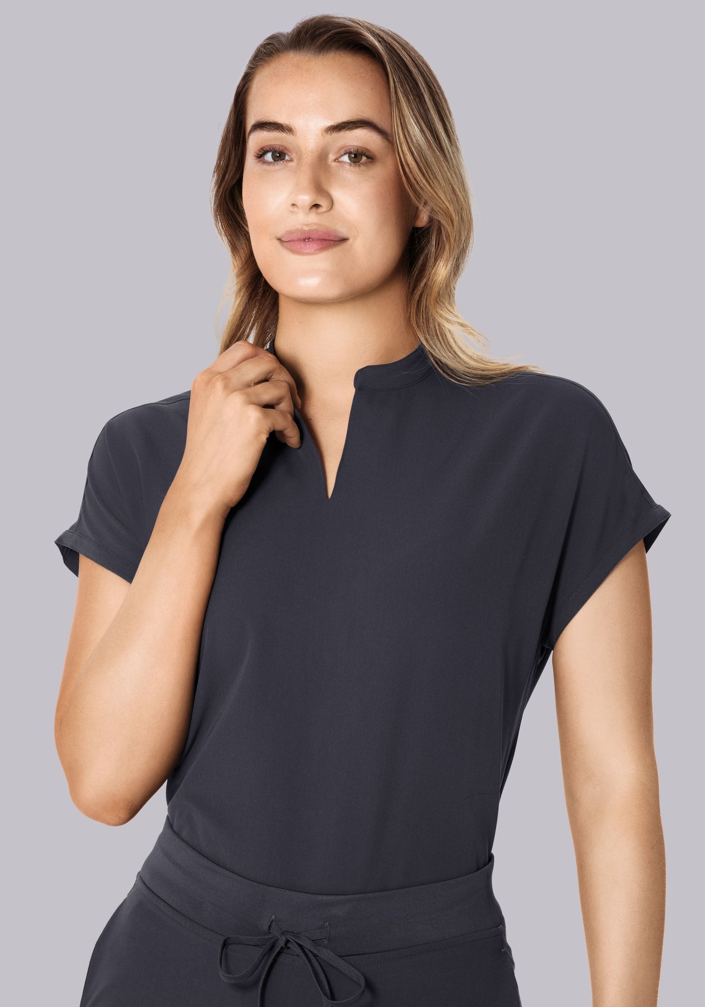 Mandarin Dolman Top Pewter