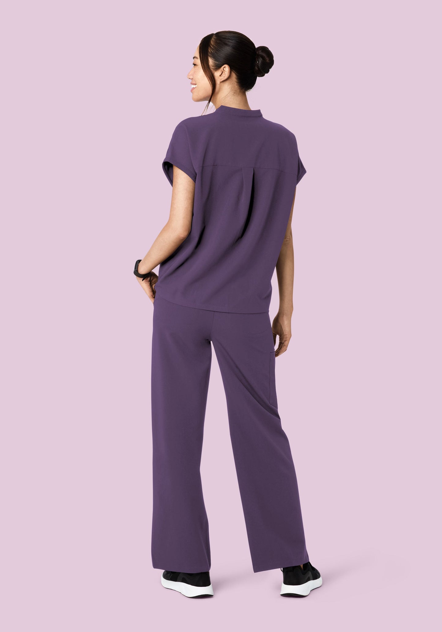 High Waisted Wide Leg Deep Dewberry