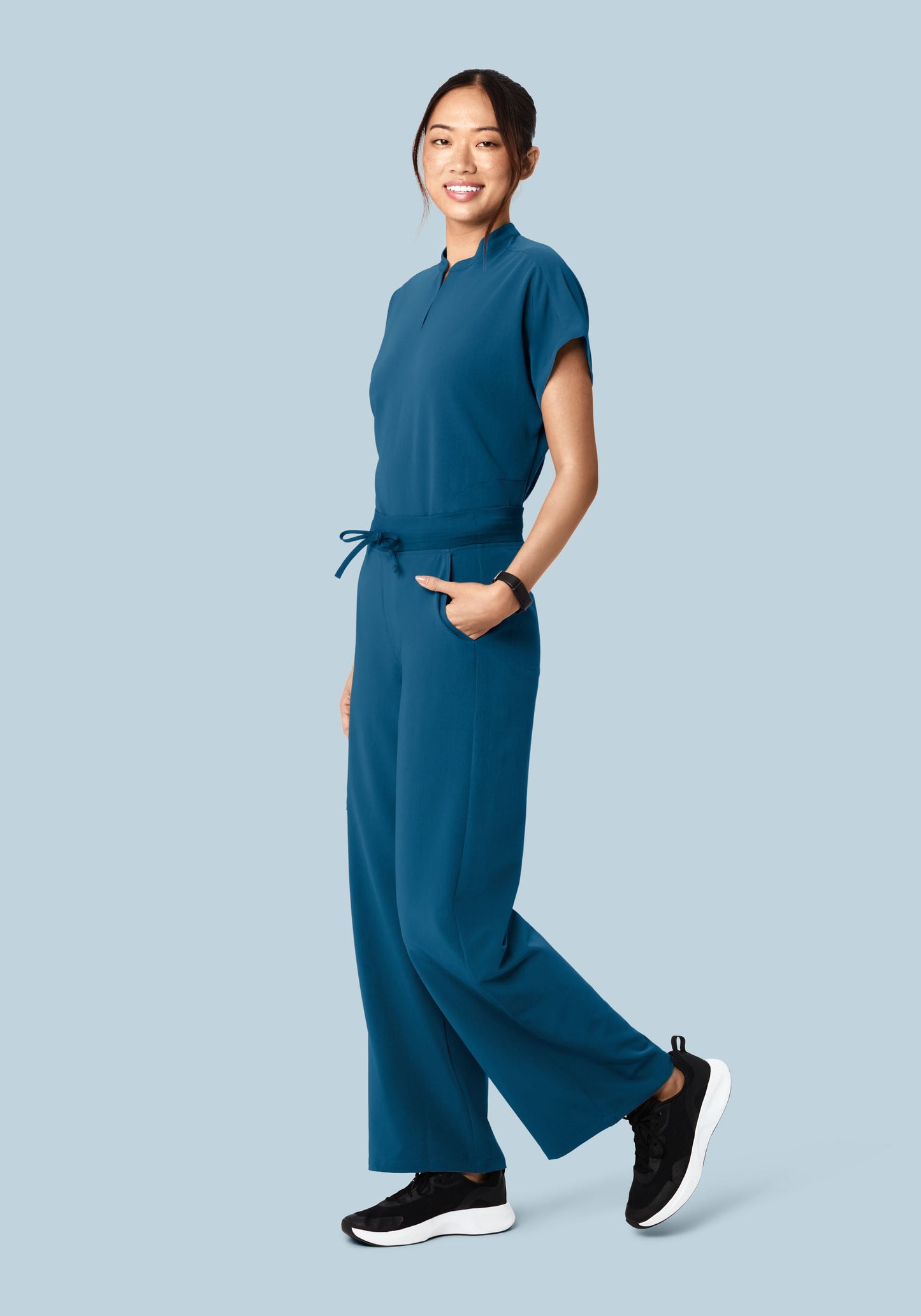 High Waisted Wide Leg Harbor Blue