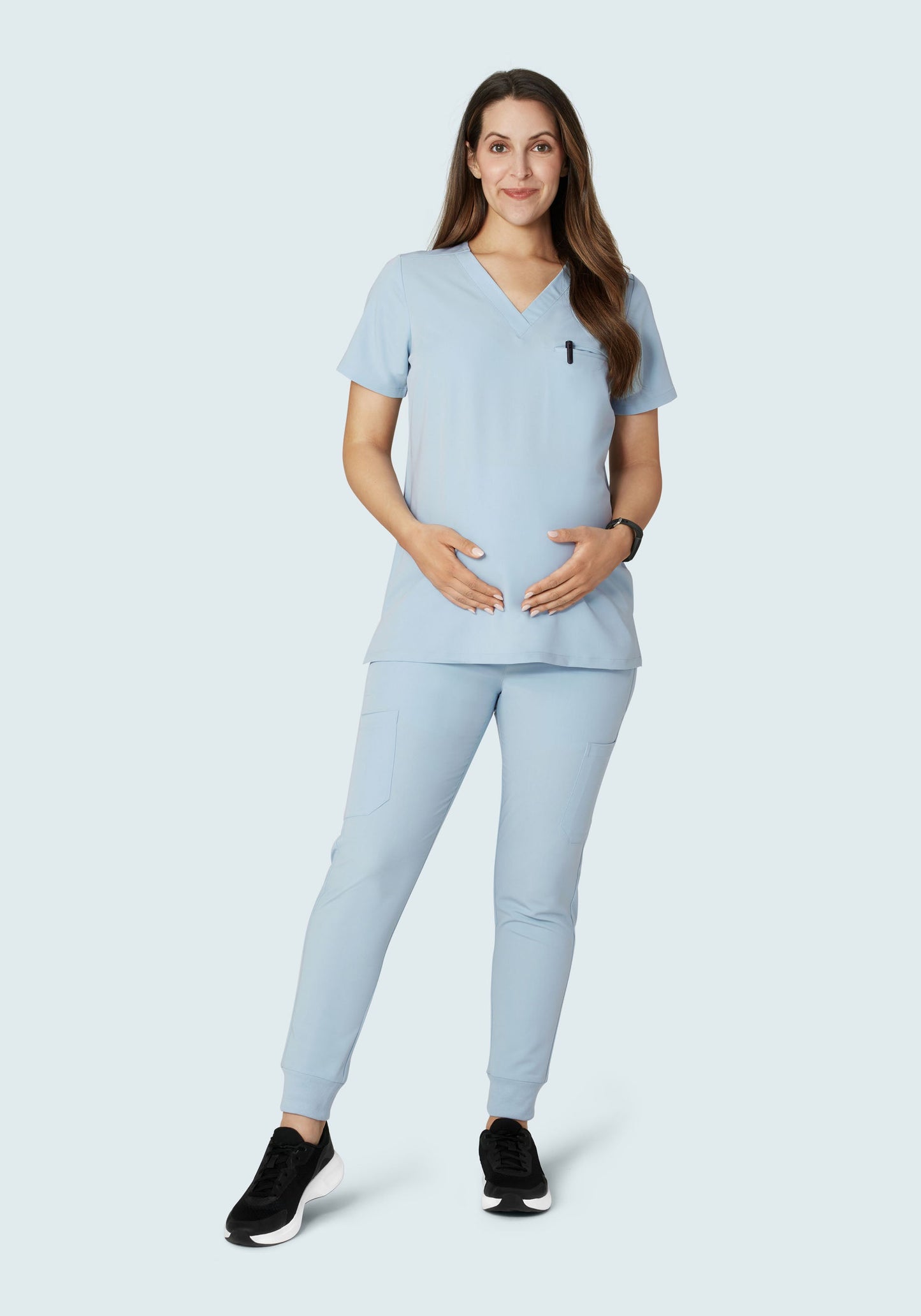 Maternity One Pocket Top Powder Blue