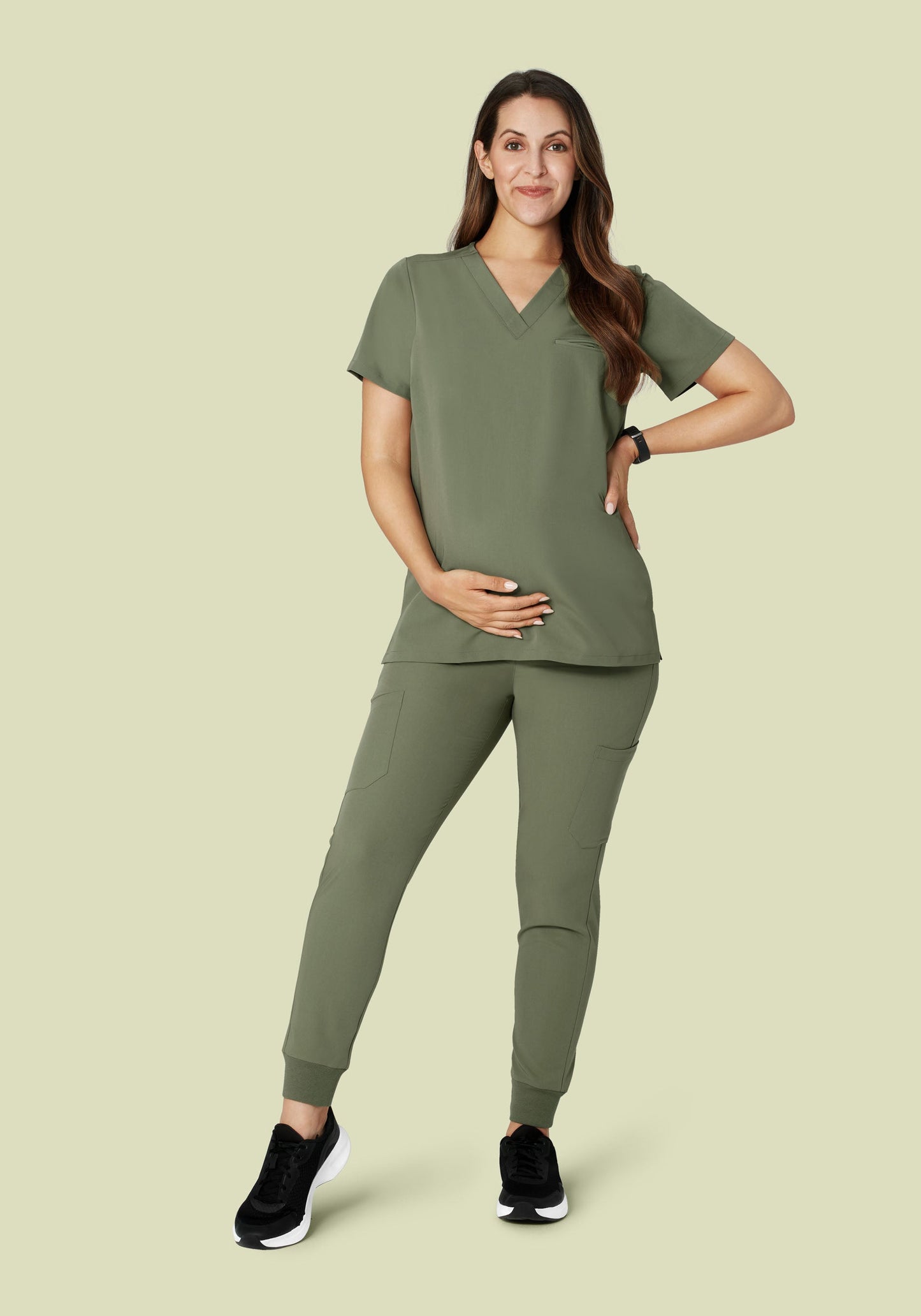 Maternity One Pocket Top Sage