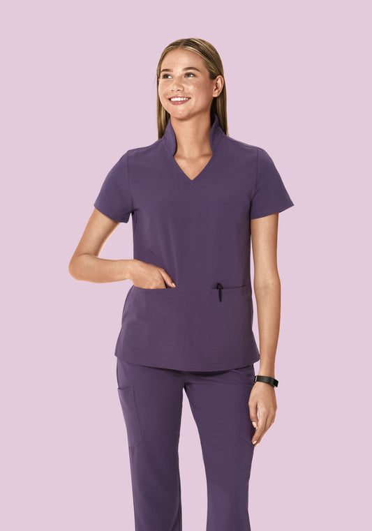 Multi Wear Collar Top Deep Dewberry