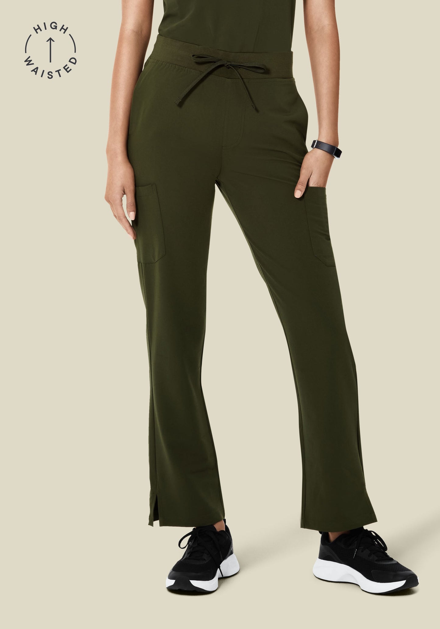 High Waisted Cargos Olive