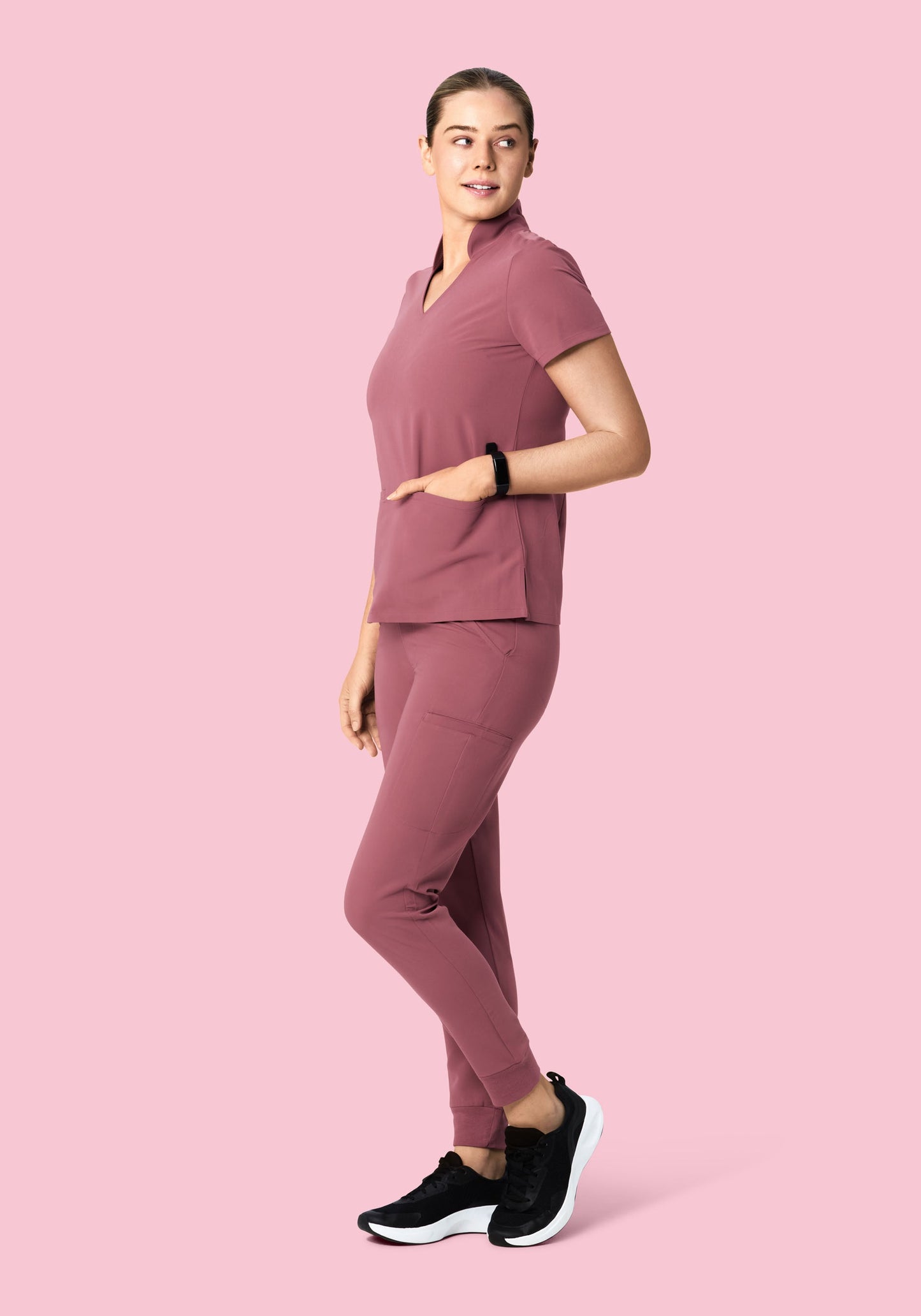 Multi Wear Collar Top Mauve