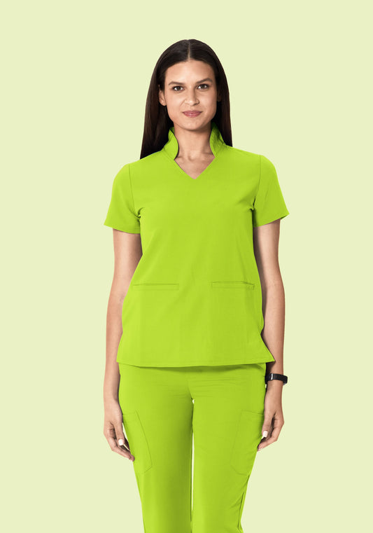 Multi Wear Collar Top Apple Green