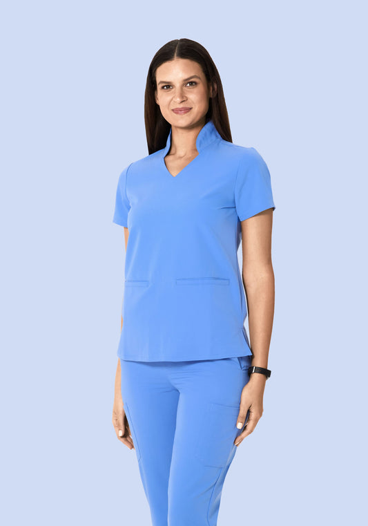 Multi Wear Collar Top Ceil Blue