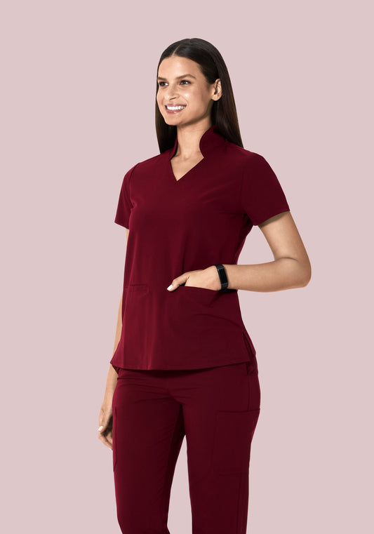Multi Wear Collar Top Wine