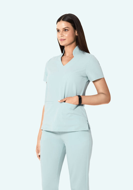 Multi Wear Collar Top Sky