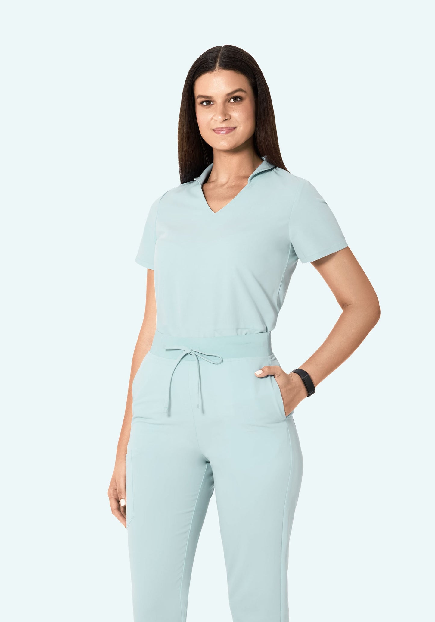 Multi Wear Collar Top Sky