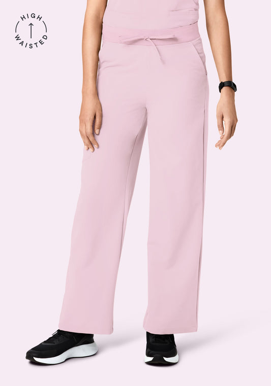 High Waisted Wide Leg Blush Blossom