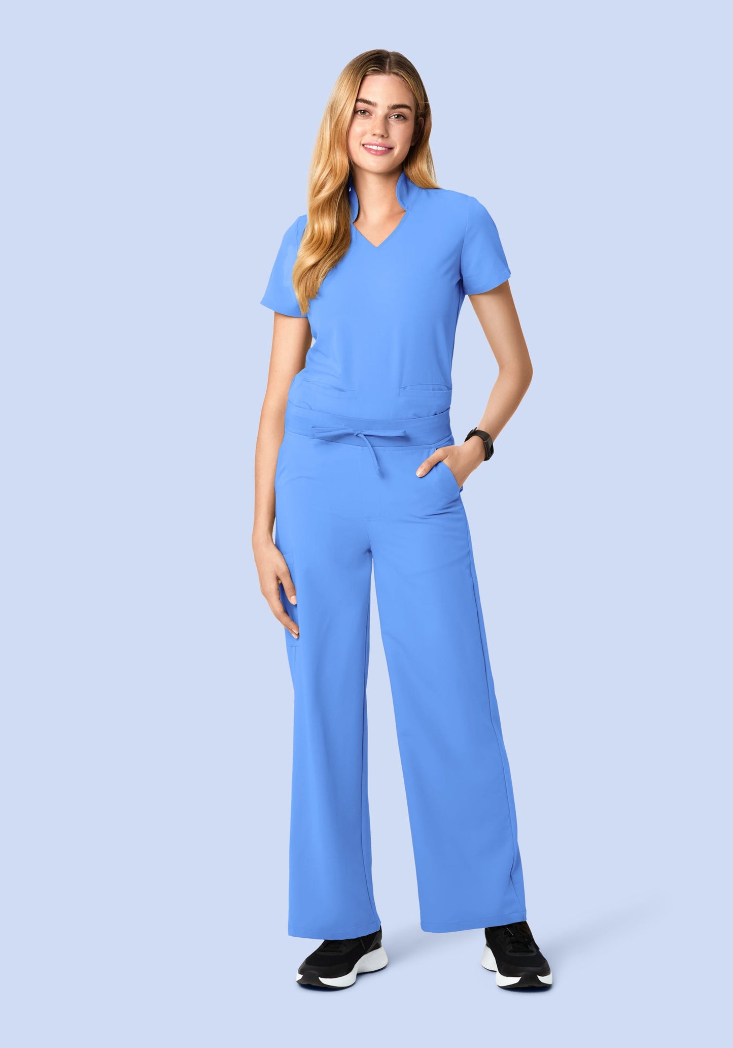 High Waisted Wide Leg Ceil Blue