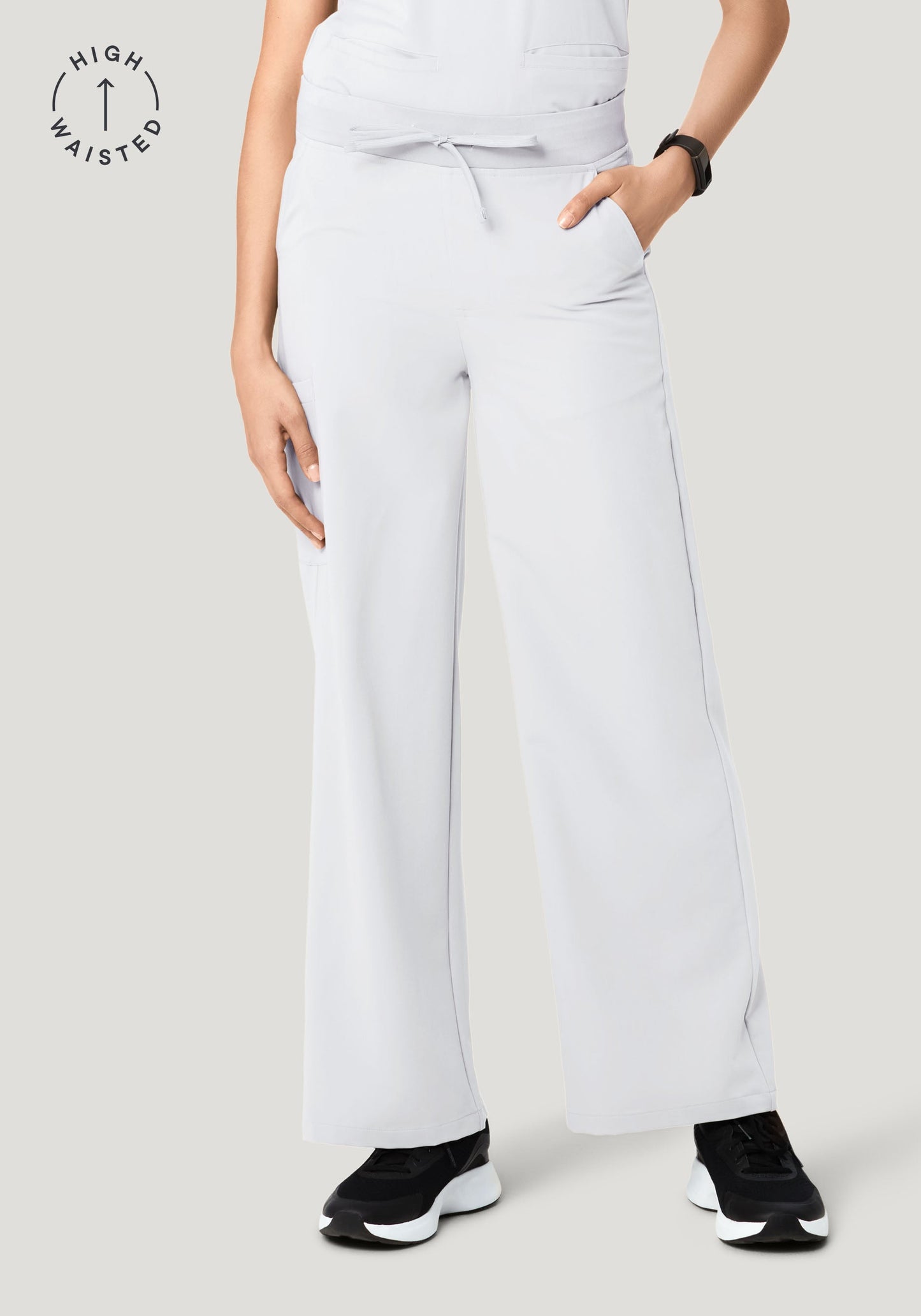 High Waisted Wide Leg White