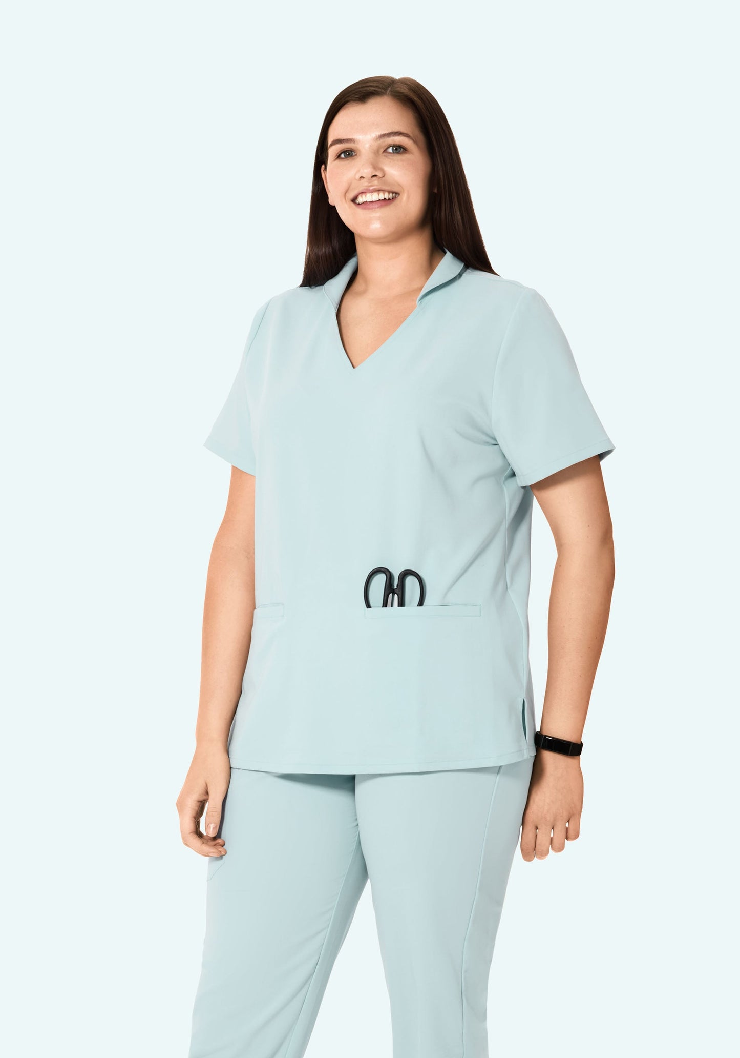 Multi Wear Collar Top Sky