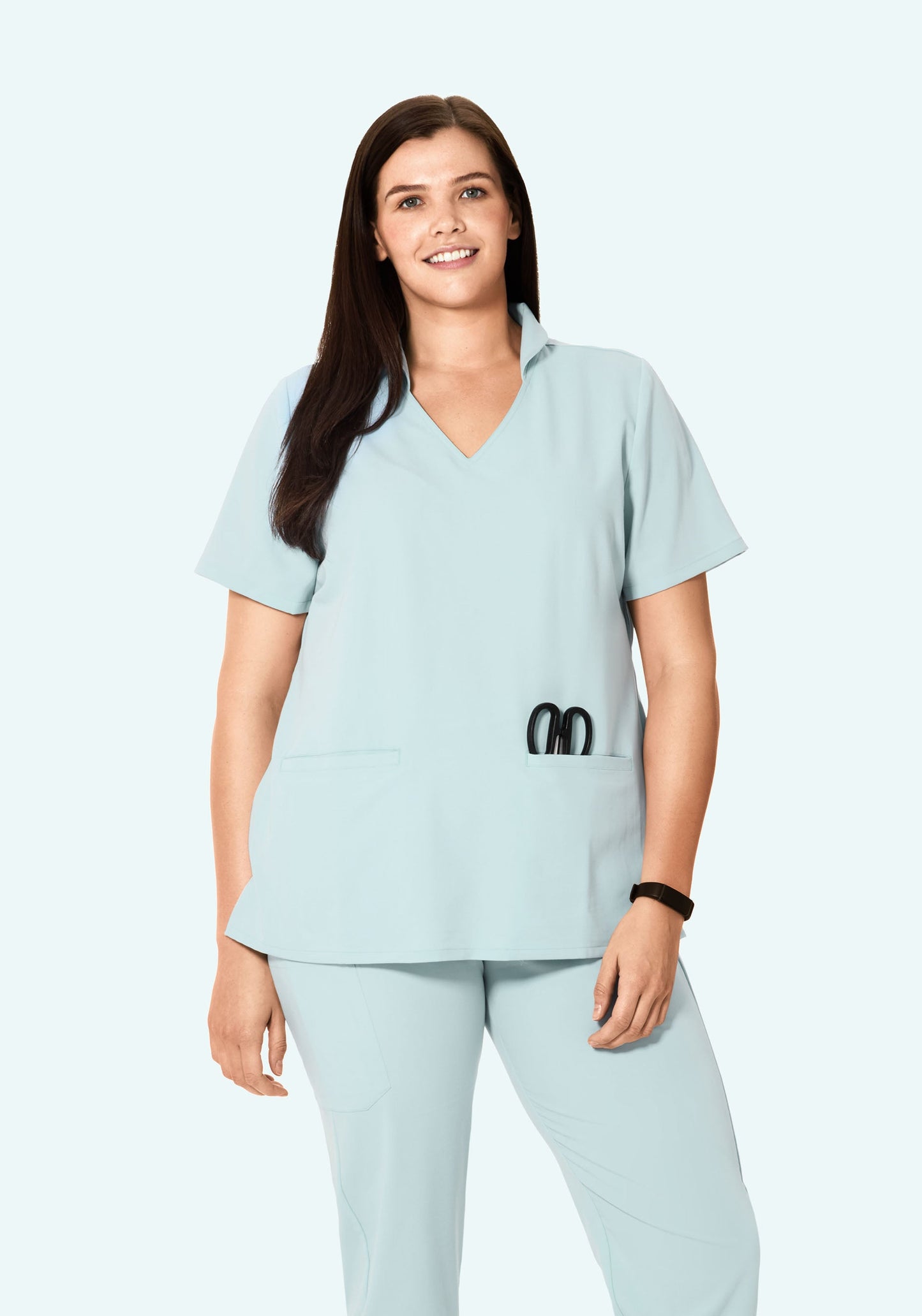 Multi Wear Collar Top Sky