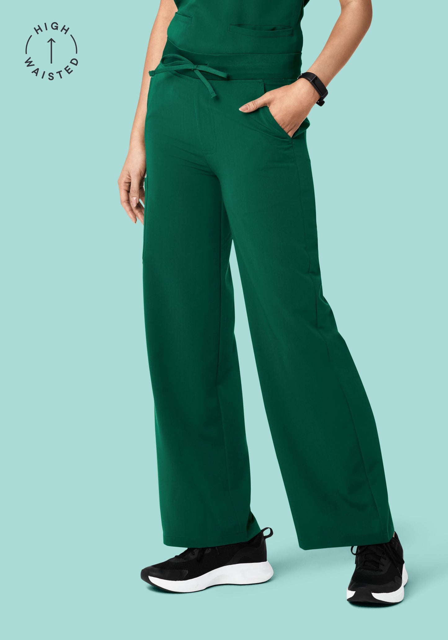 High Waisted Wide Leg Hunter Green