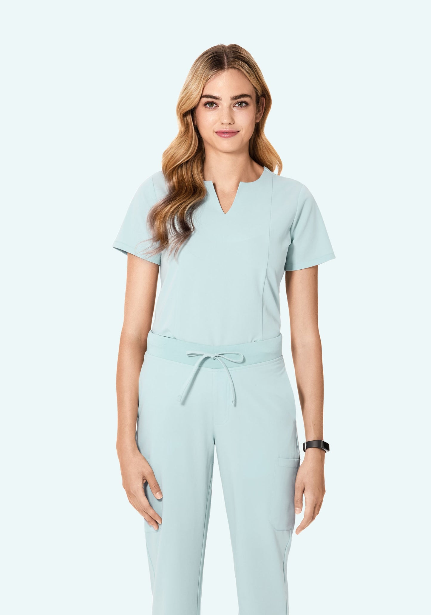 5 Pocket Notch Neck Top Sky