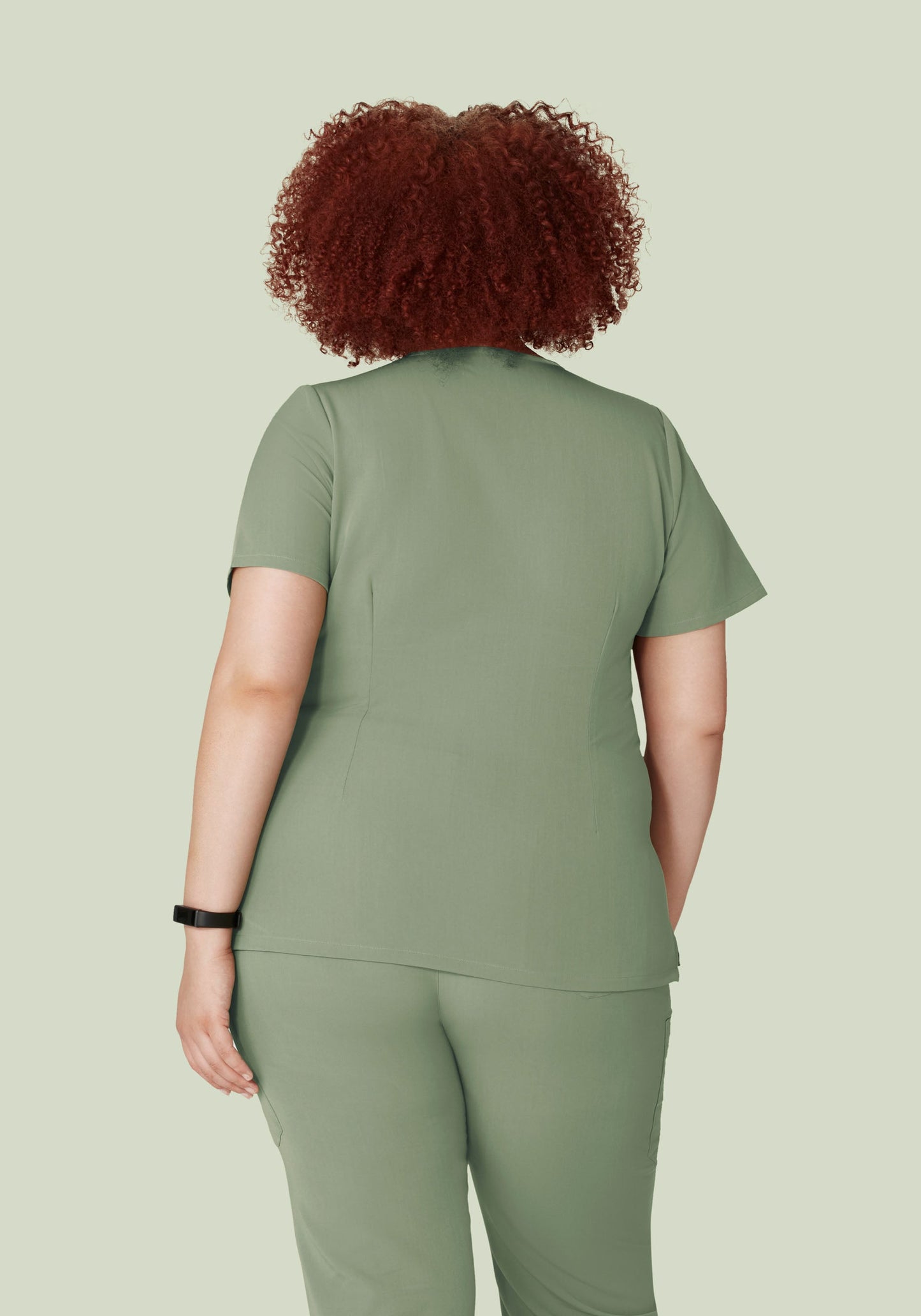 5 Pocket Notch Neck Top Cool Sage