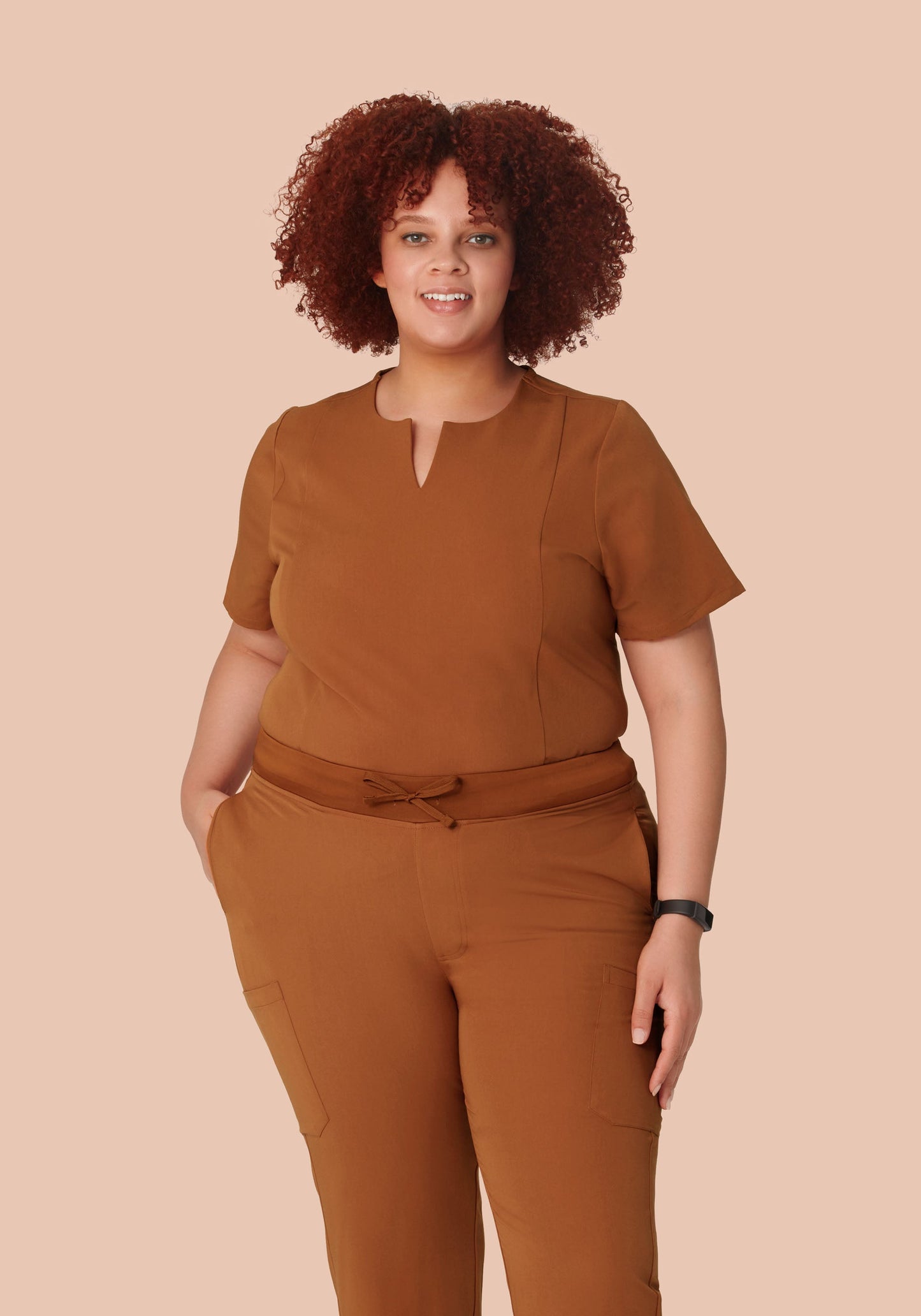 5 Pocket Notch Neck Top Roasted Pecan