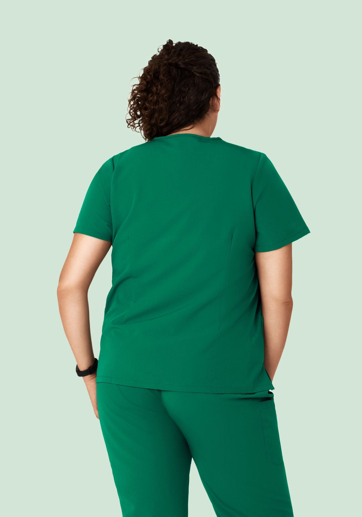 5 Pocket Notch Neck Top Envy Green
