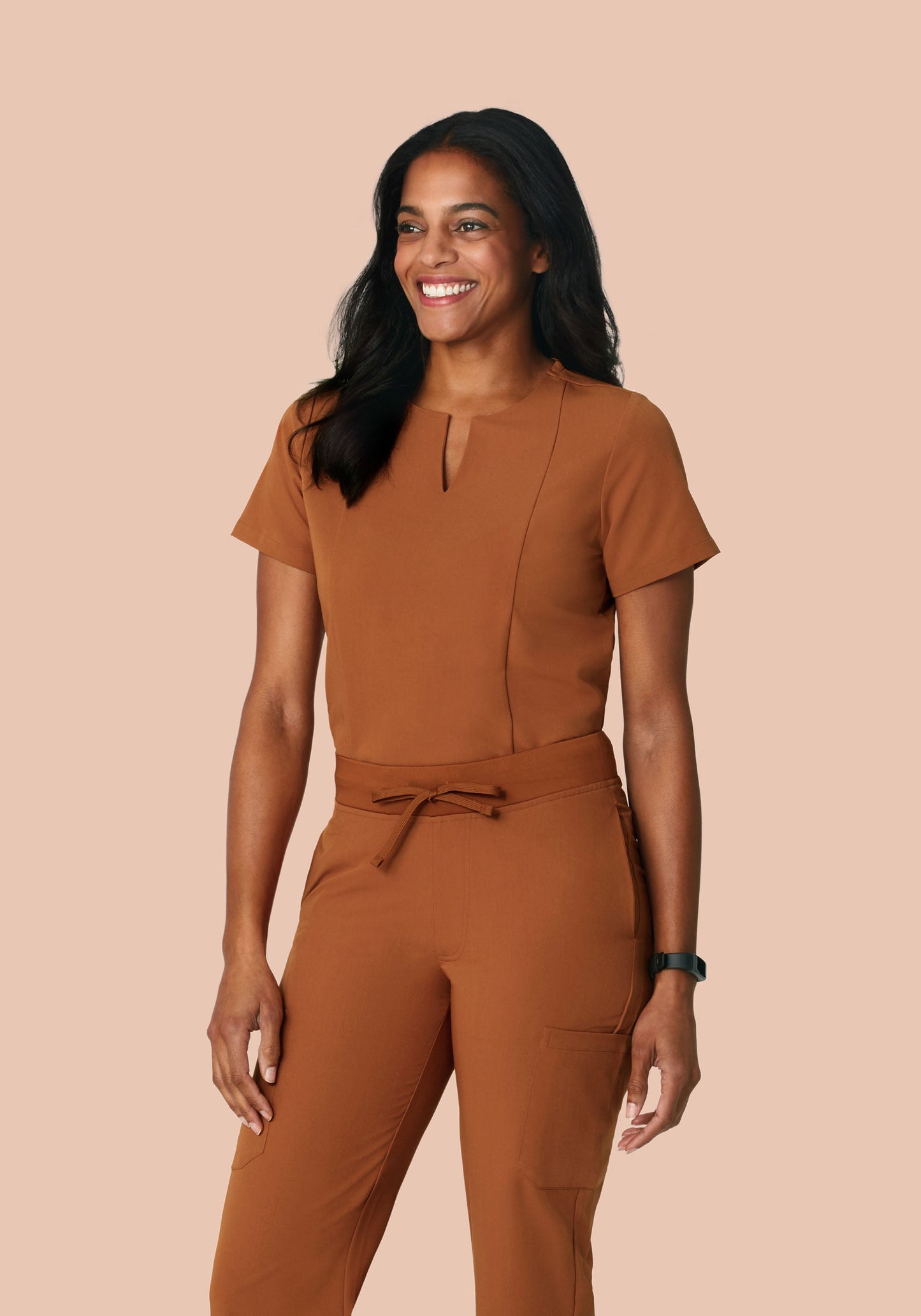 5 Pocket Notch Neck Top Roasted Pecan