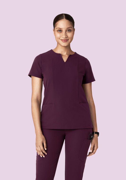 5 Pocket Notch Neck Top Açaí