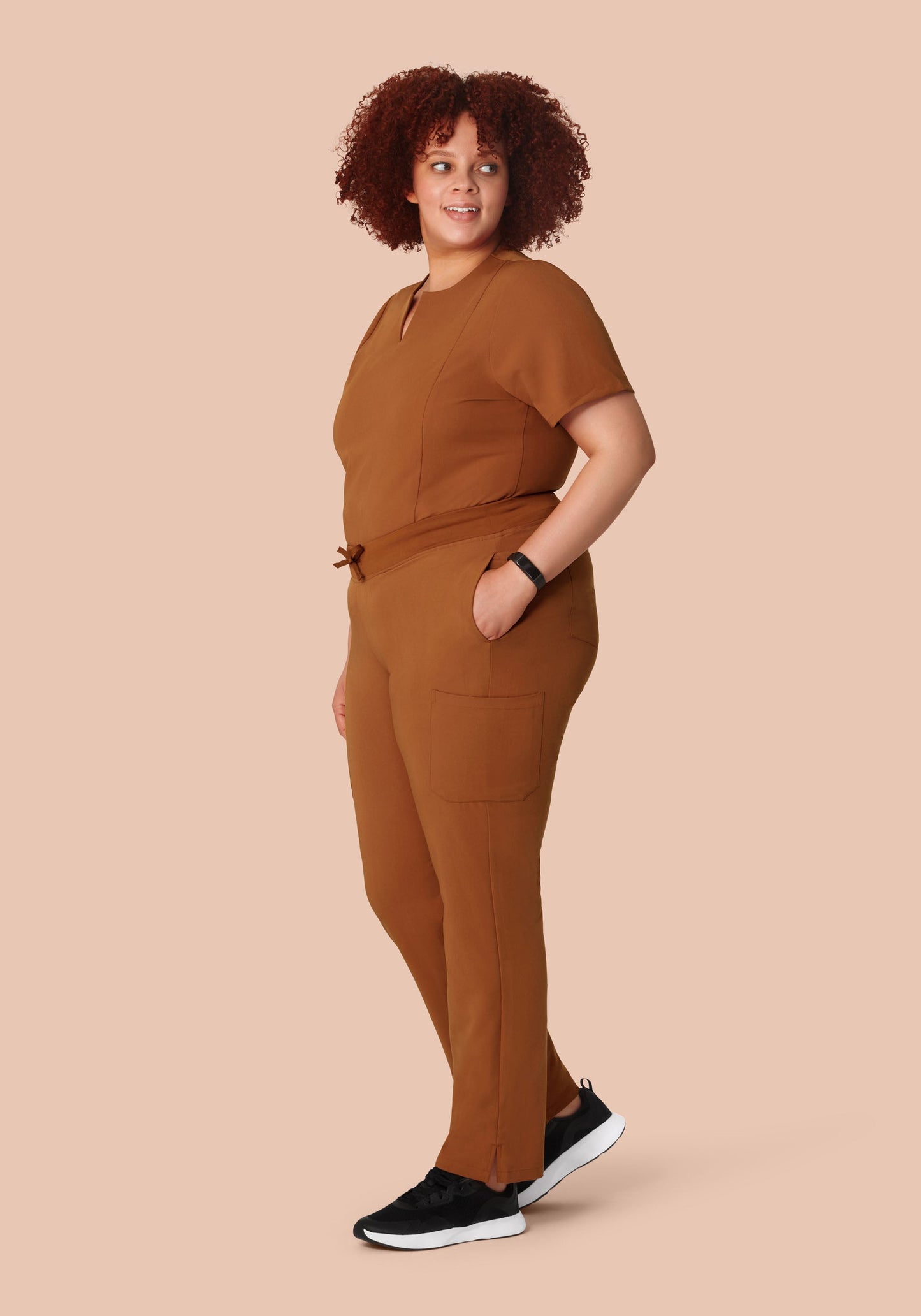 5 Pocket Notch Neck Top Roasted Pecan