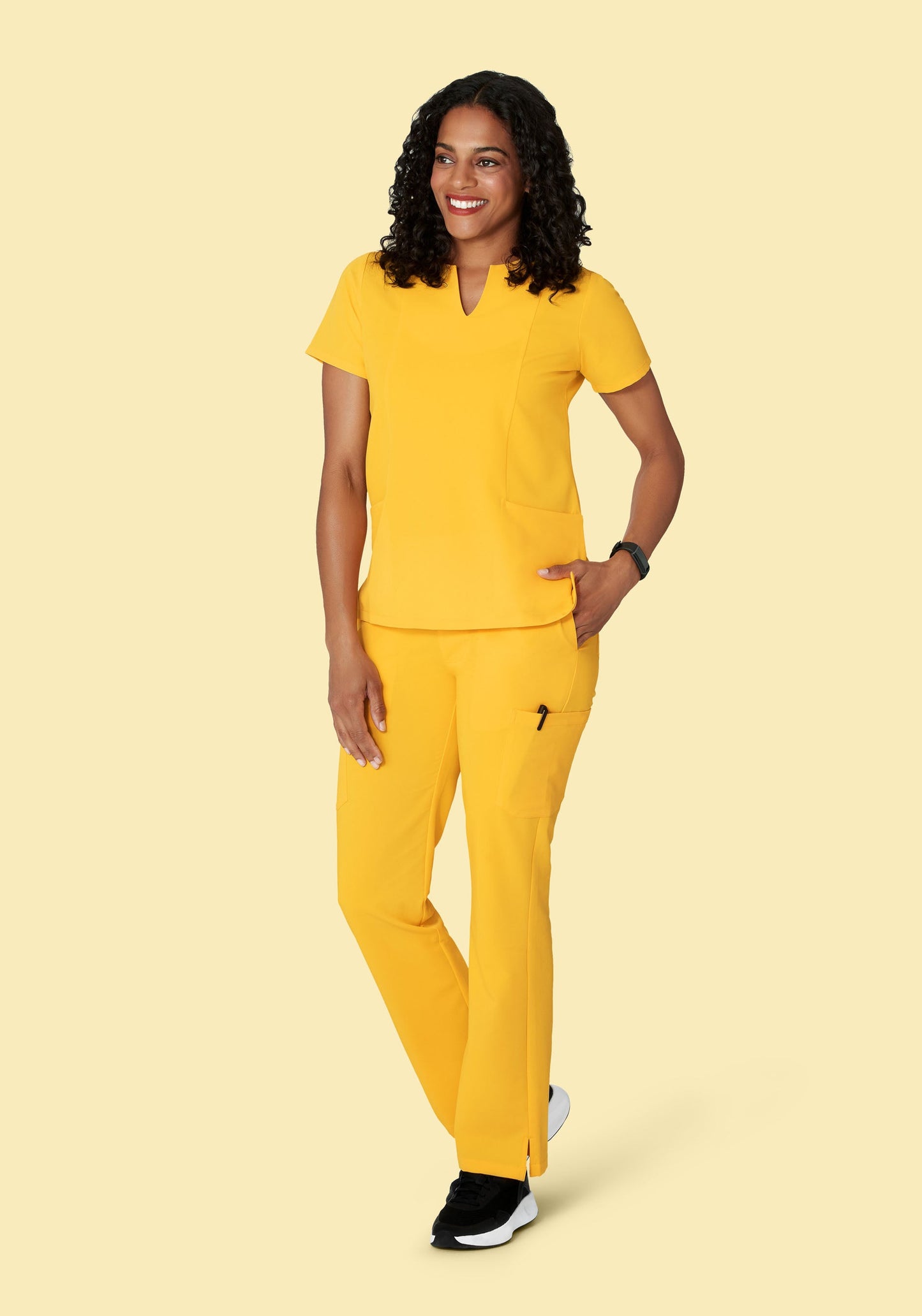 5 Pocket Notch Neck Top Daffodil