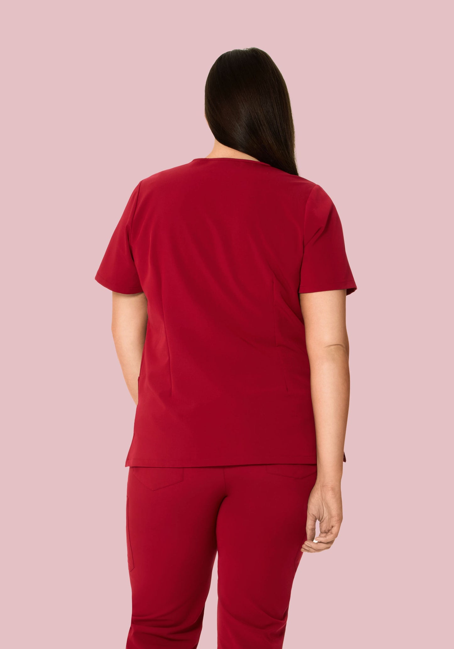 5 Pocket Notch Neck Top Cardinal