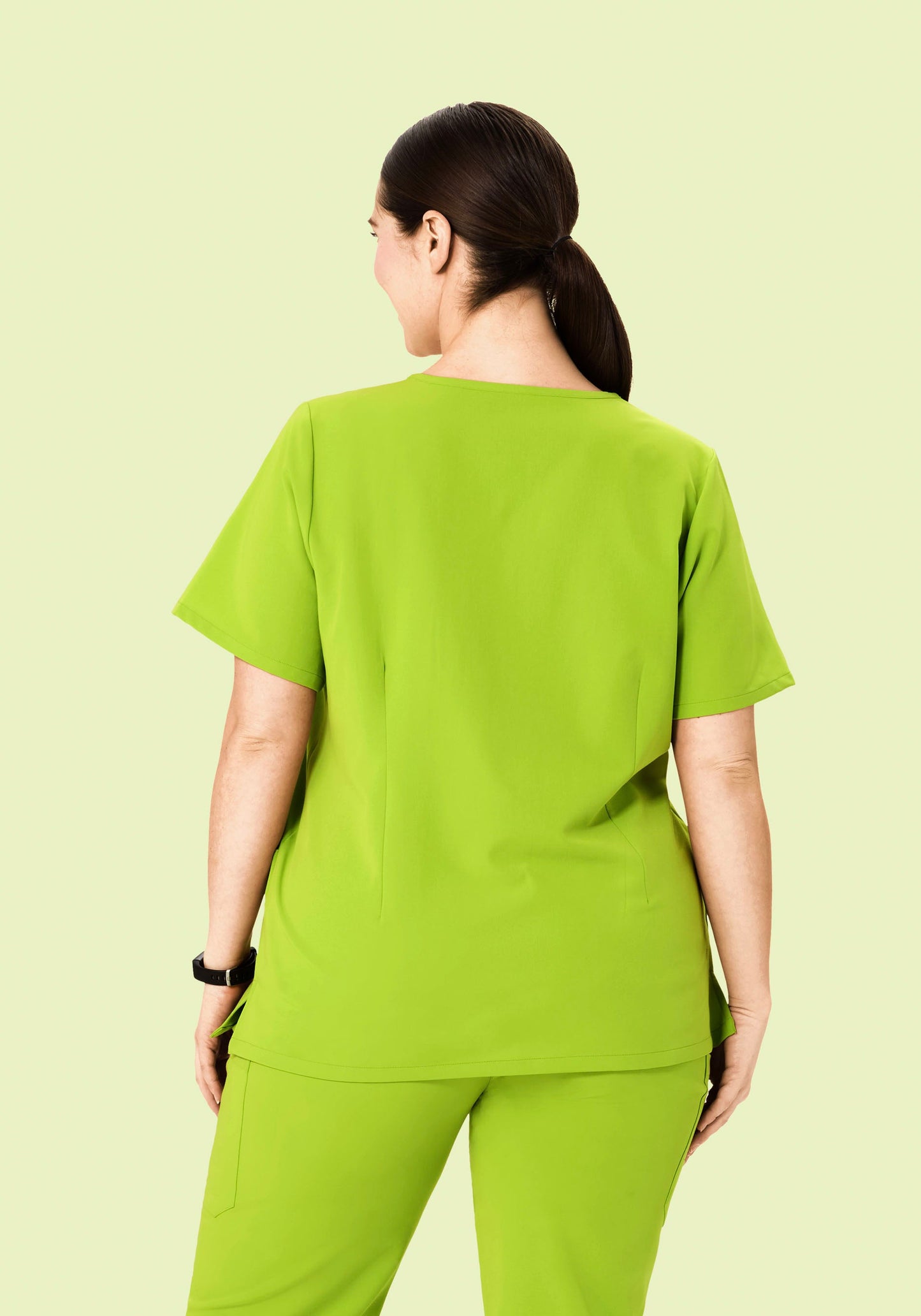 5 Pocket Notch Neck Top Apple Green