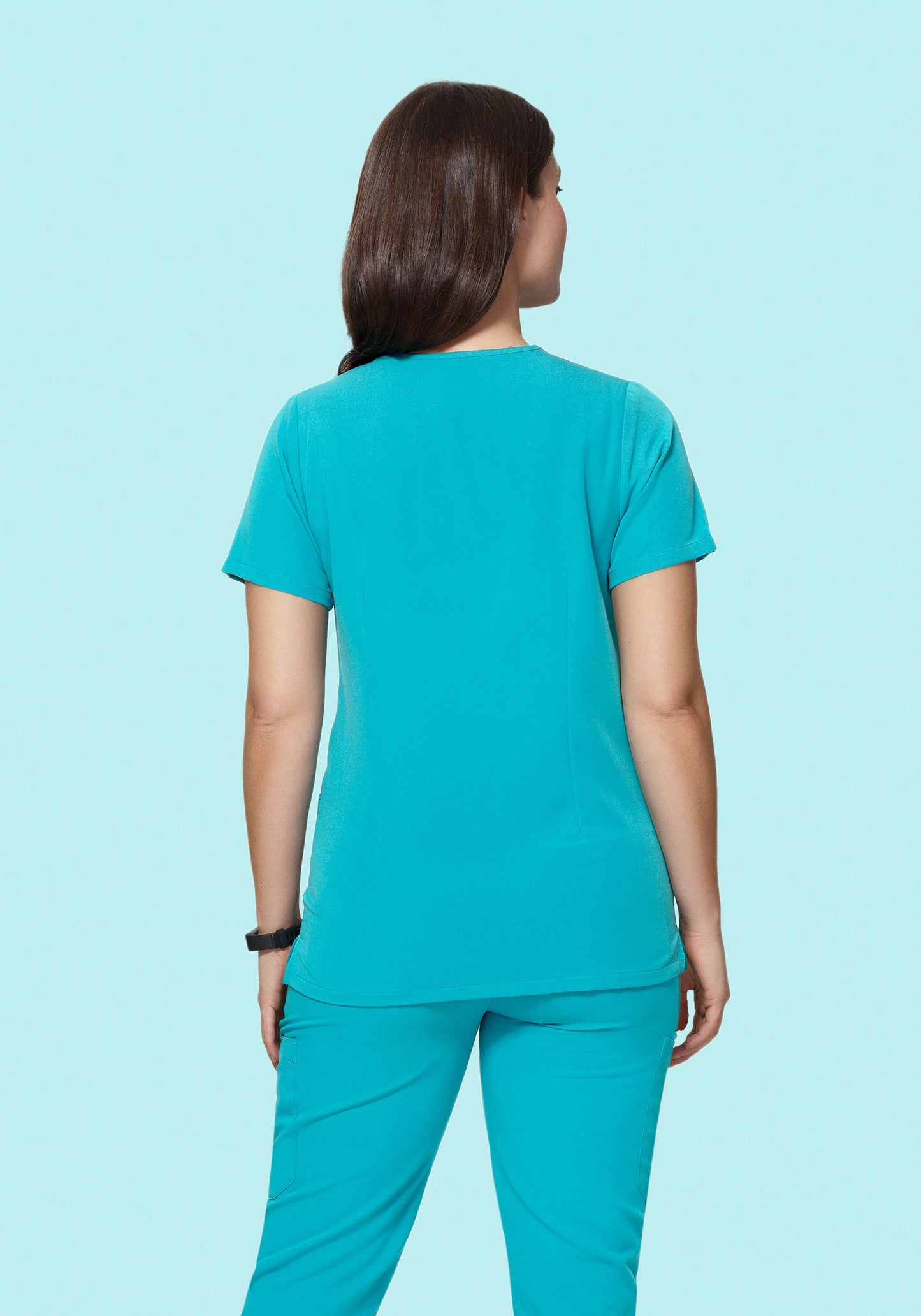 5 Pocket Notch Neck Top Teal