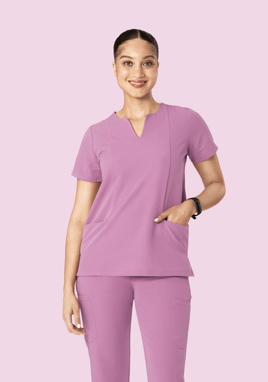 5 Pocket Notch Neck Top Lilac