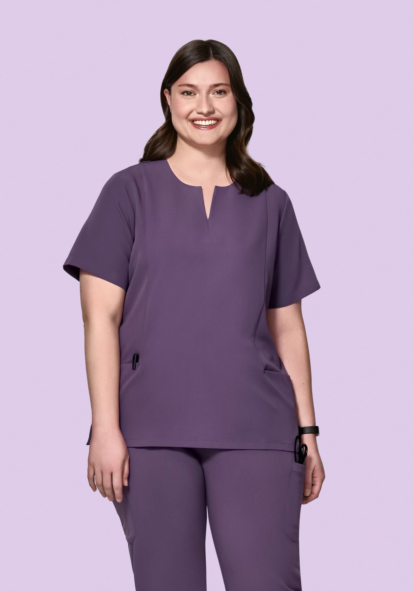 5 Pocket Notch Neck Top Dewberry