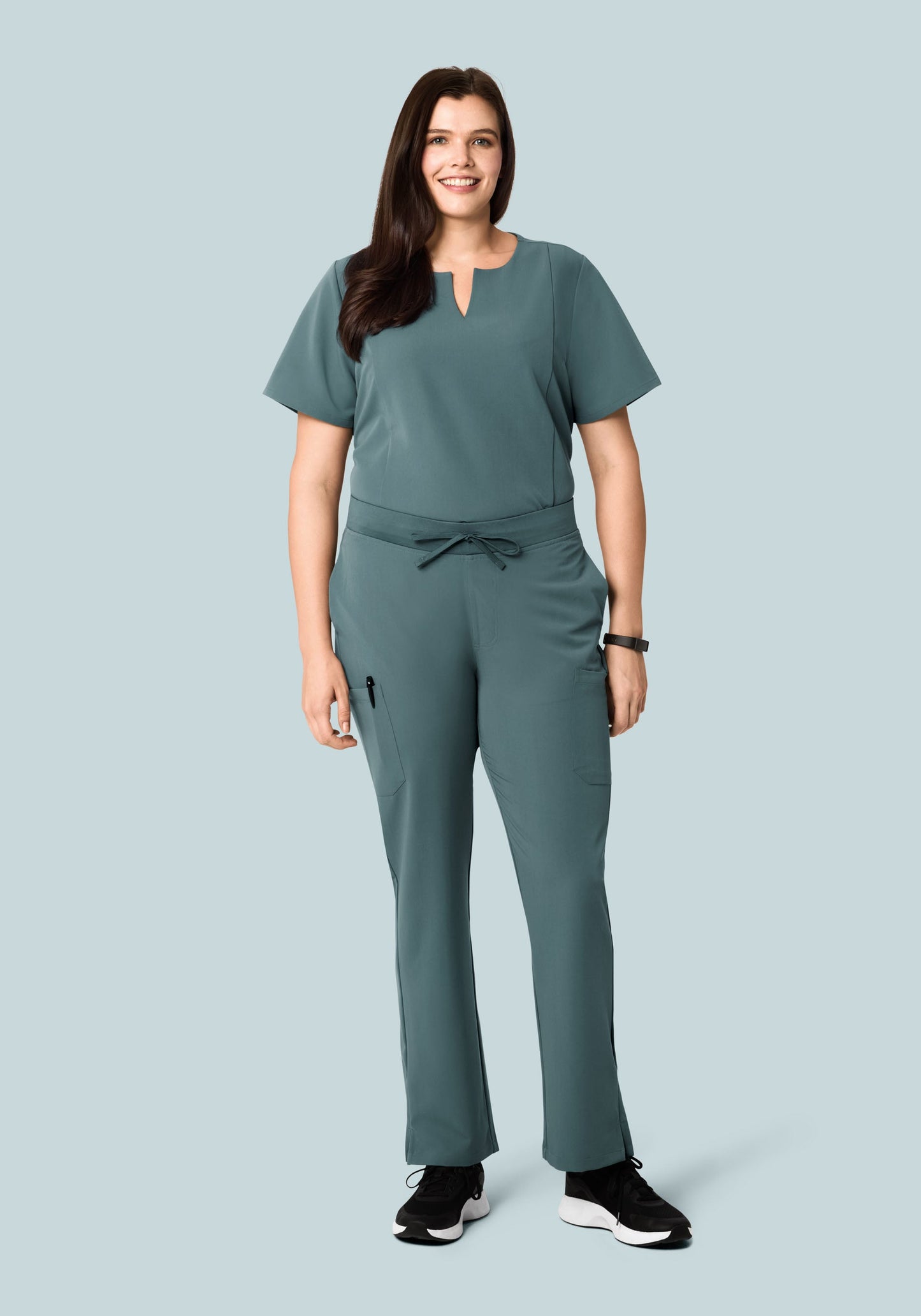 5 Pocket Notch Neck Top Stormy Sky