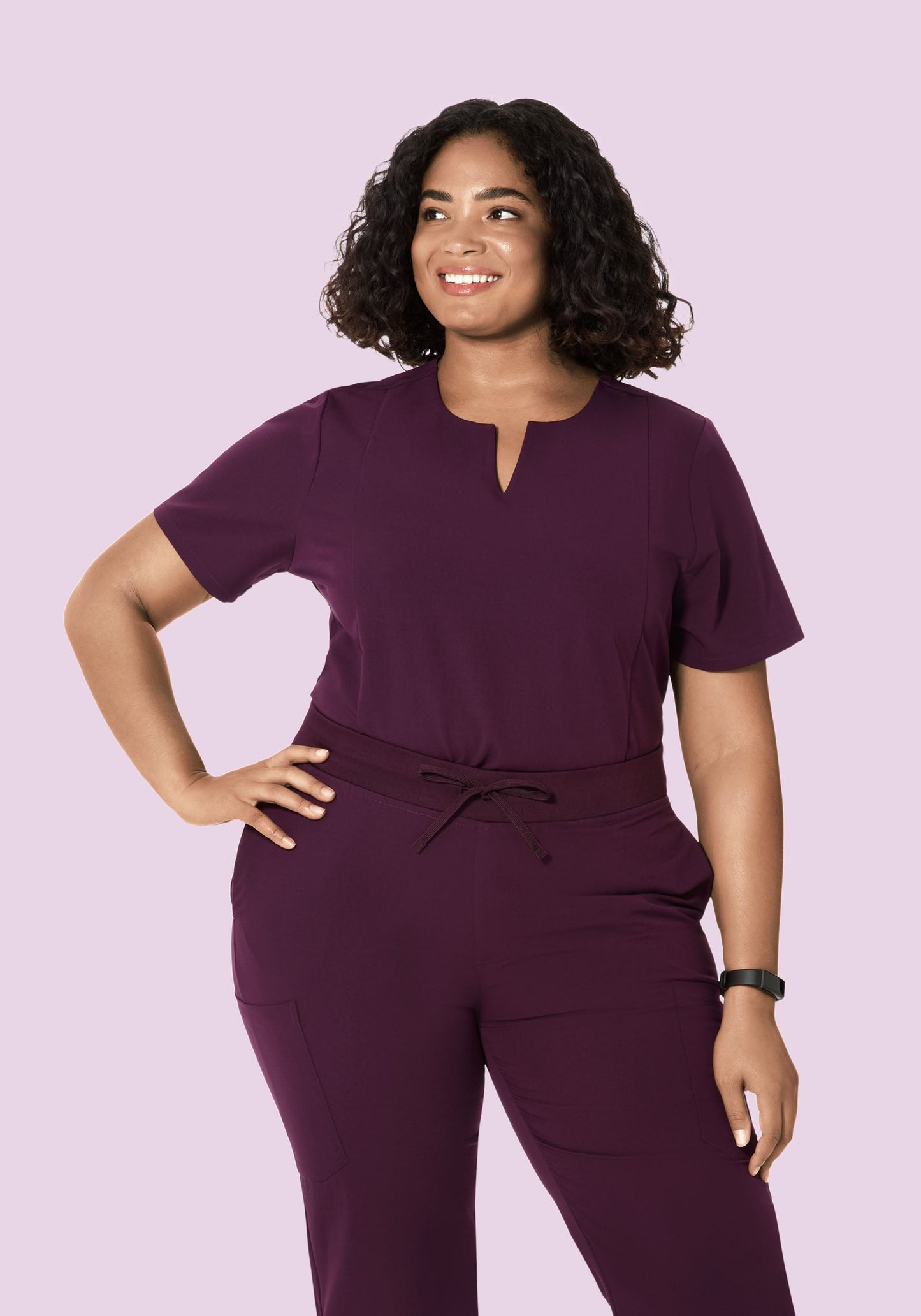 5 Pocket Notch Neck Top Açaí