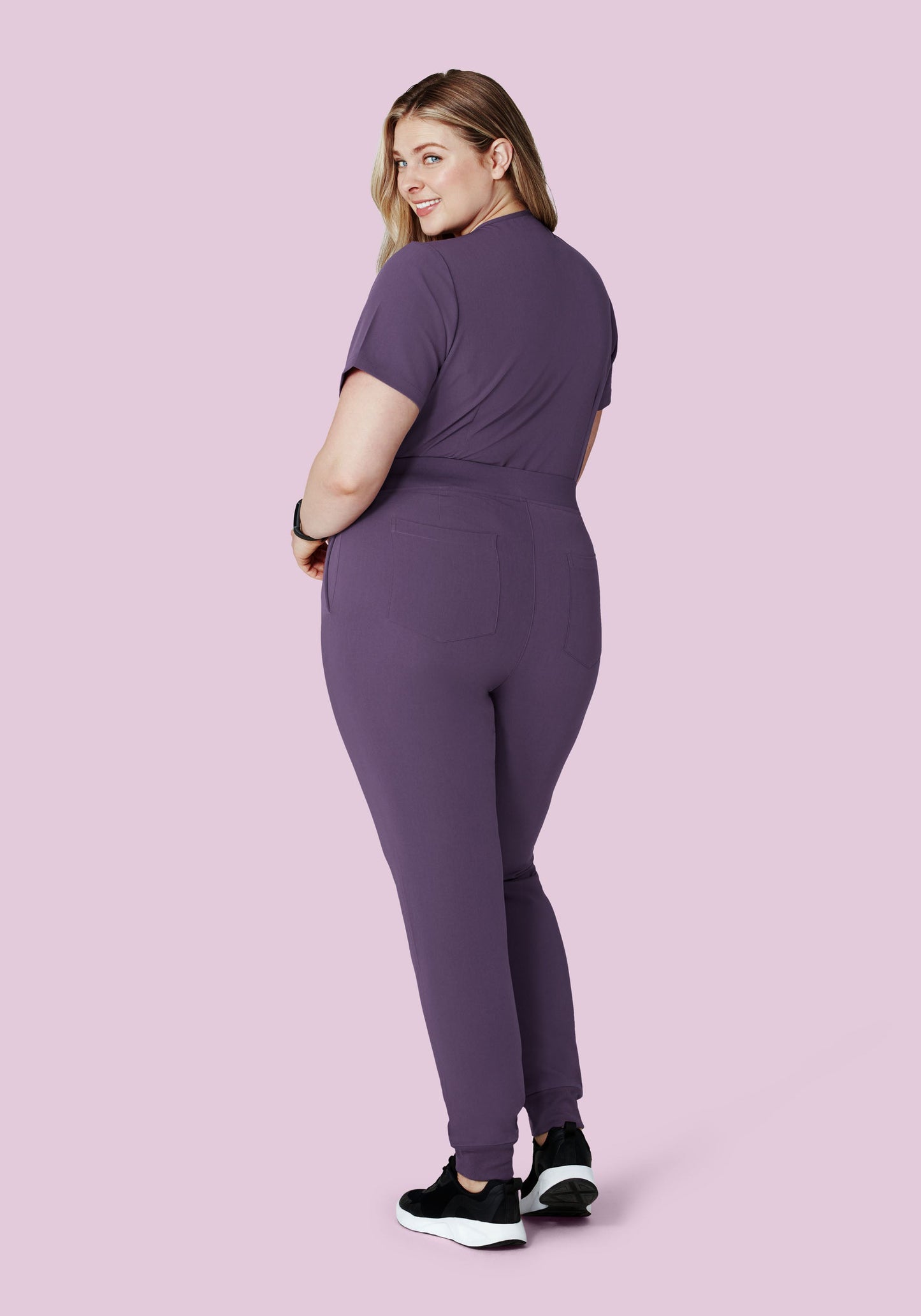 High Waisted Joggers Deep Dewberry