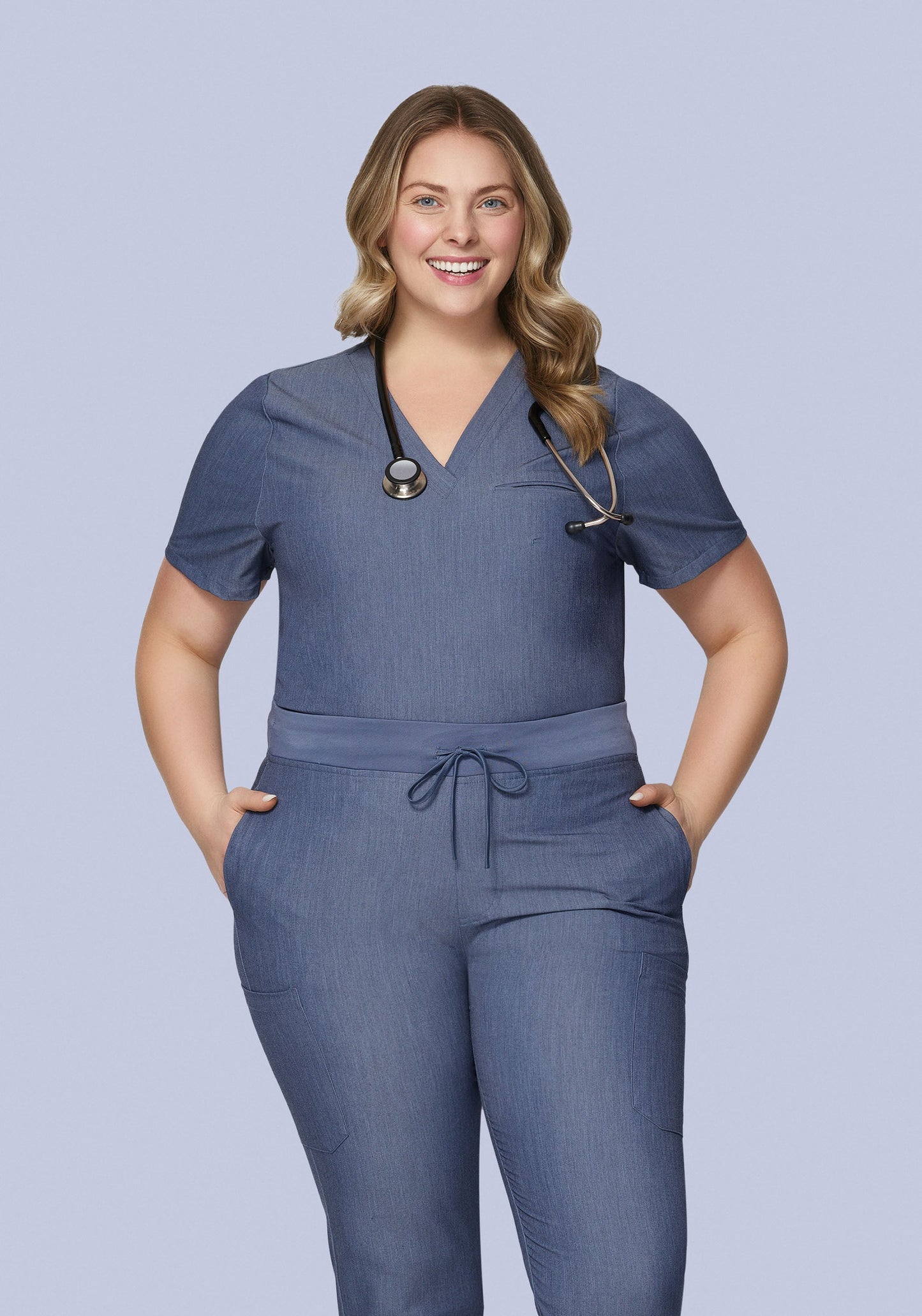 One Pocket Top Heather Denim