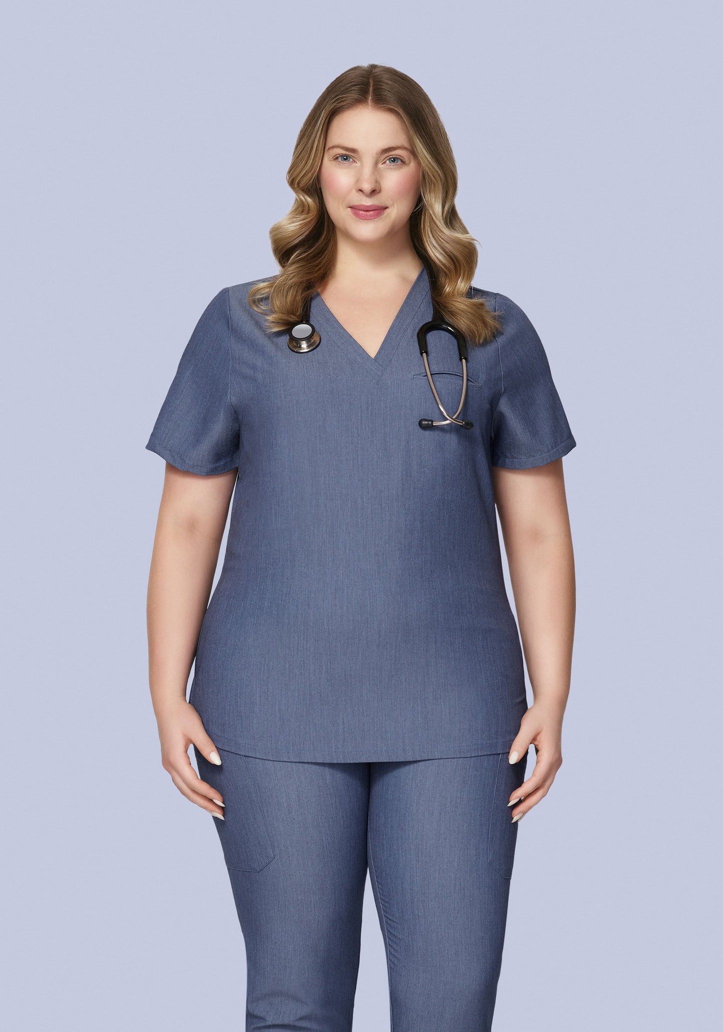 One Pocket Top Heather Denim