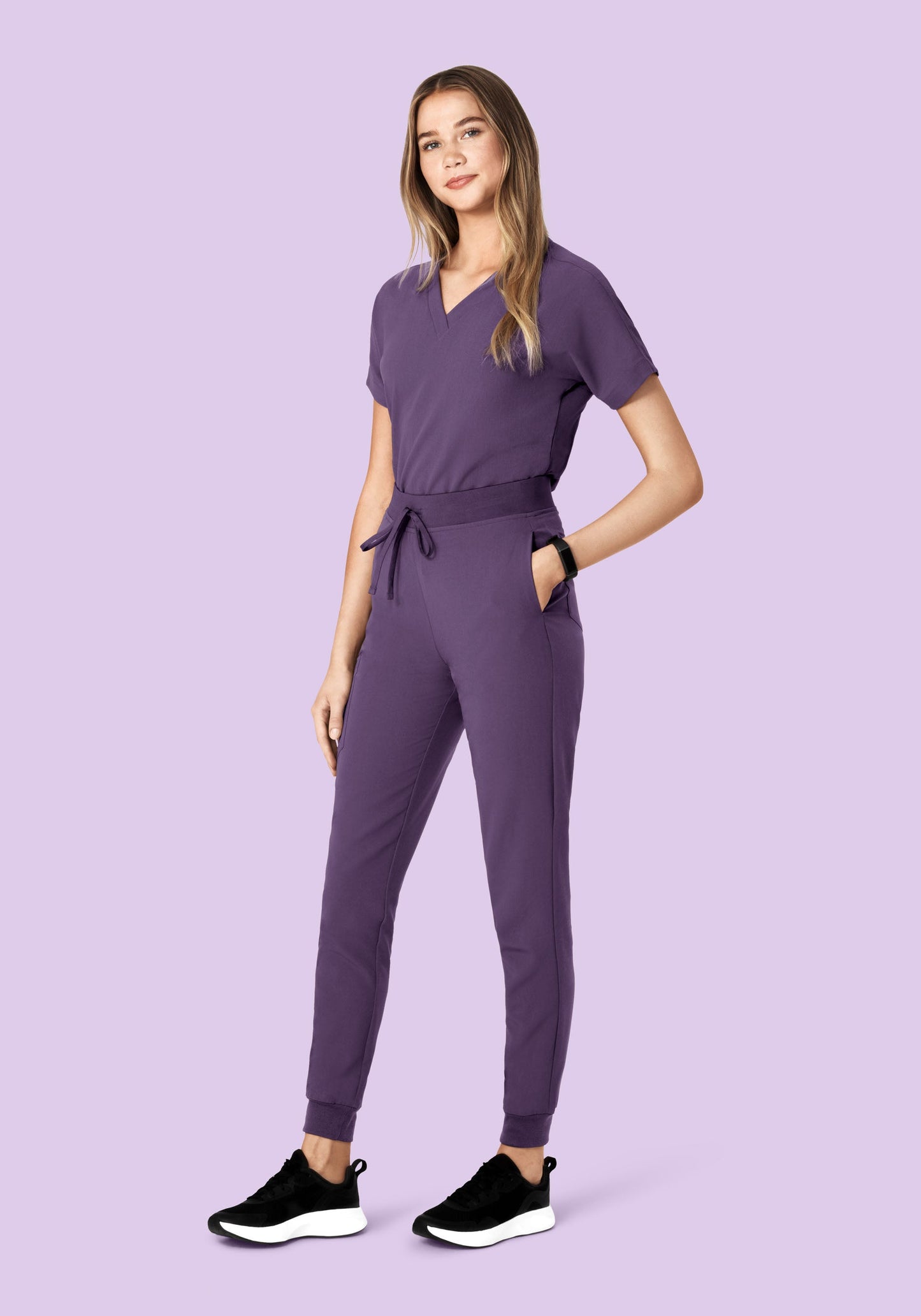 Oversized V Neck Top Dewberry