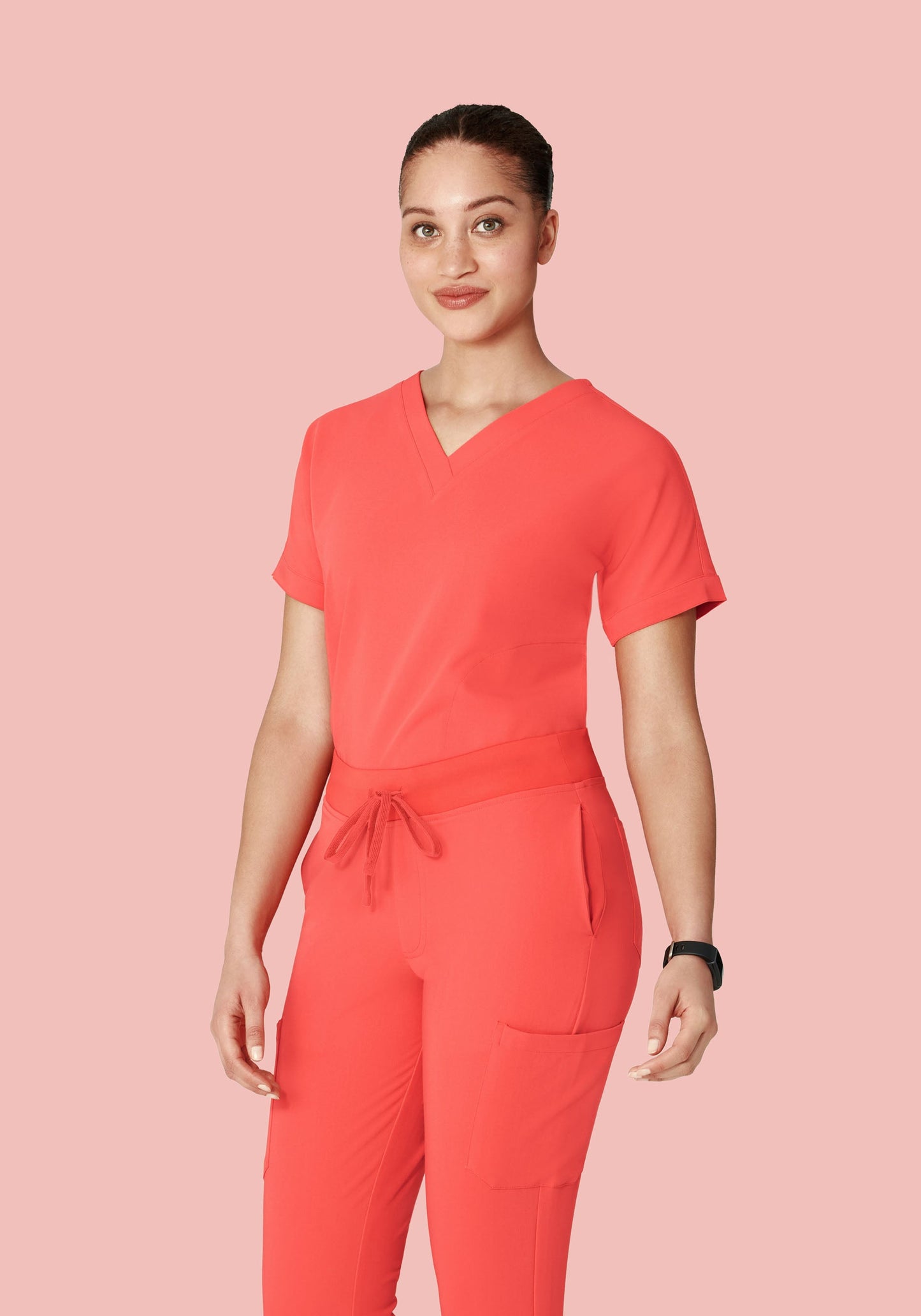 Oversized V Neck Top Sunkissed Coral