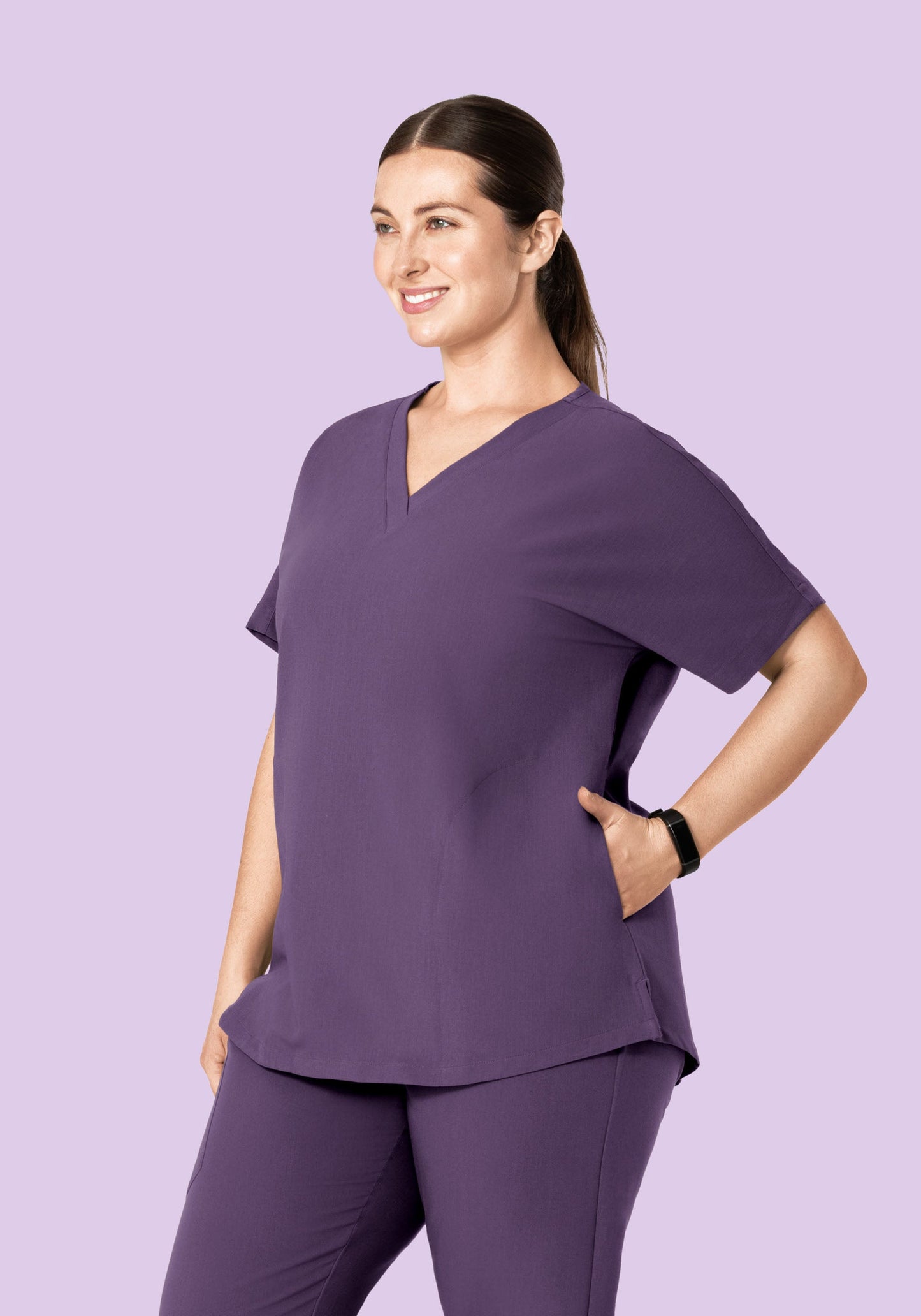 Oversized V Neck Top Dewberry